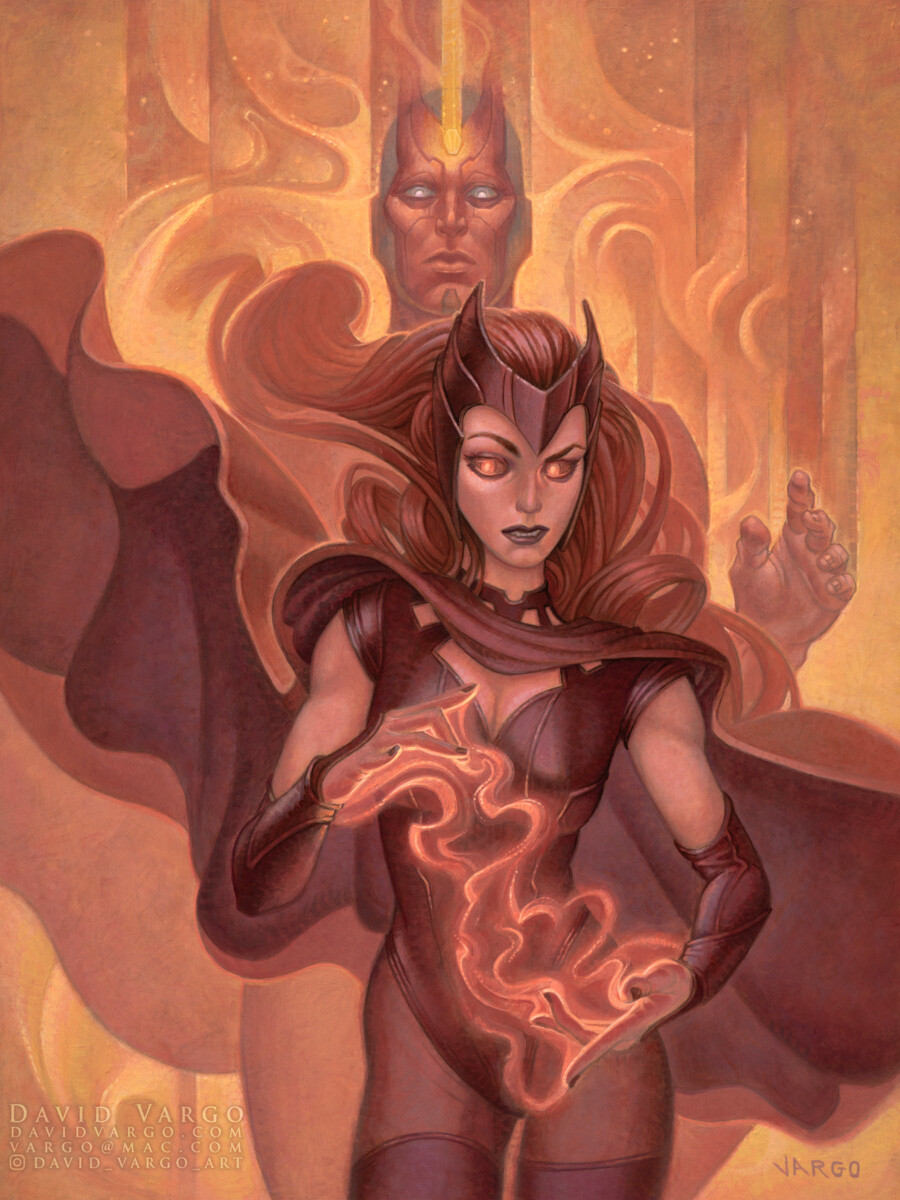 The Scarlet Witch. Acrylic on panel.
