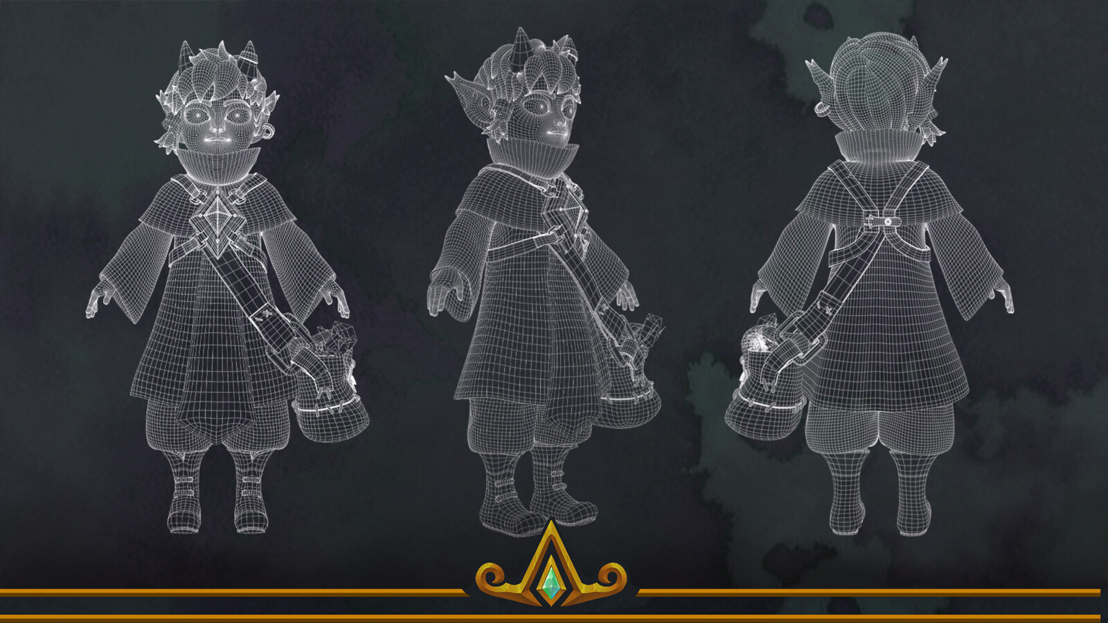 Clothed Full body Wireframe (Poly Hair)