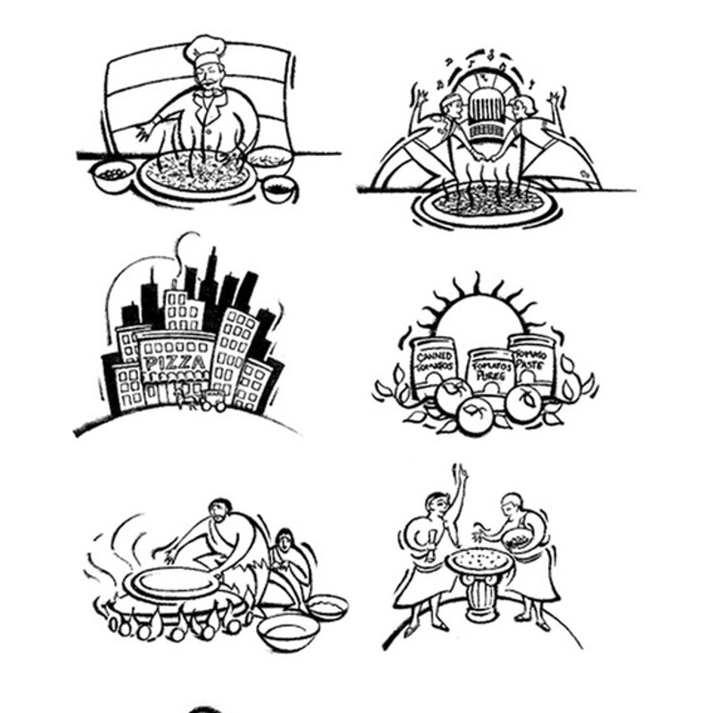 Various ink spot illustrations for advertisements