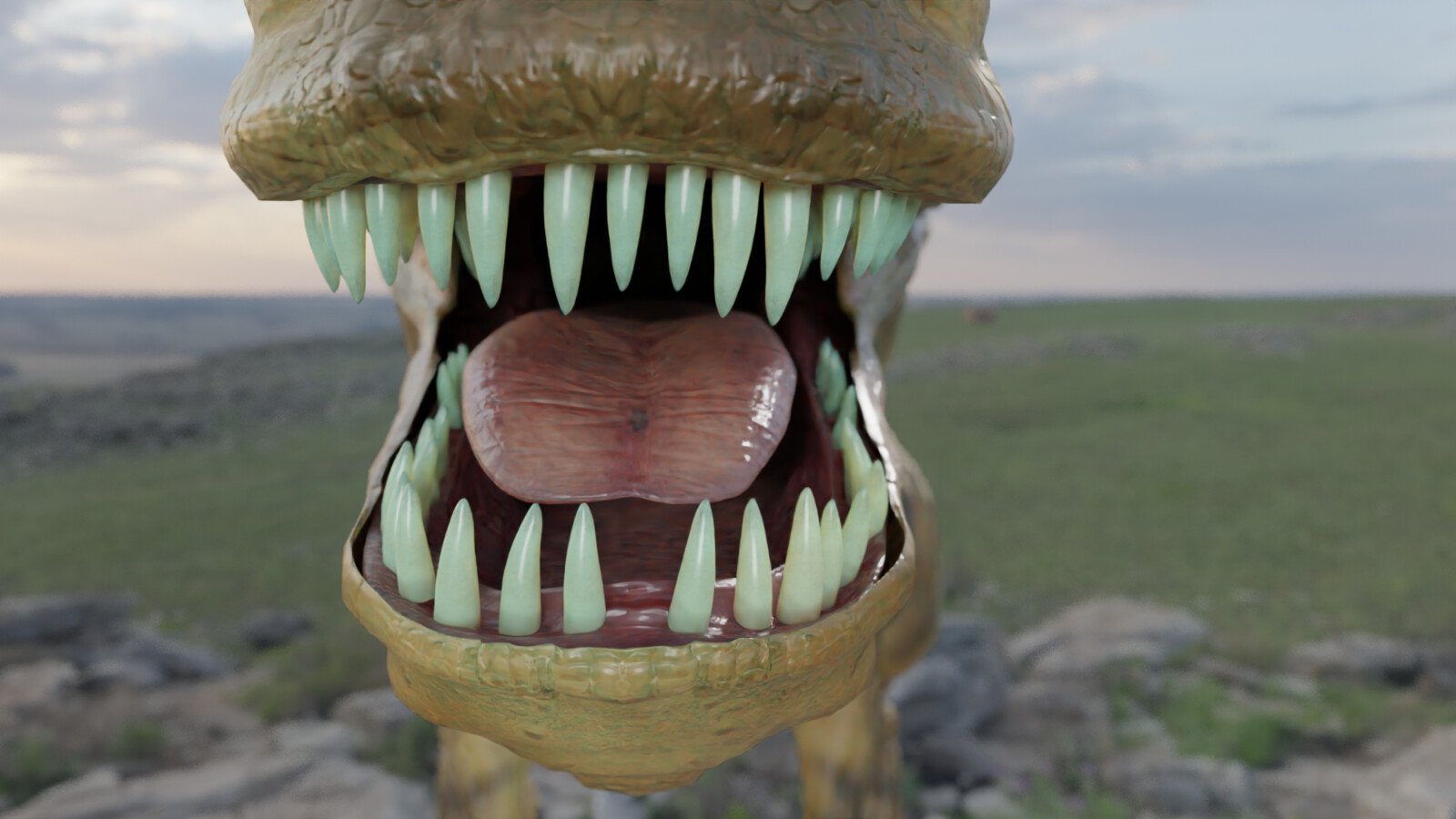 Render of the mouth in Cycles.