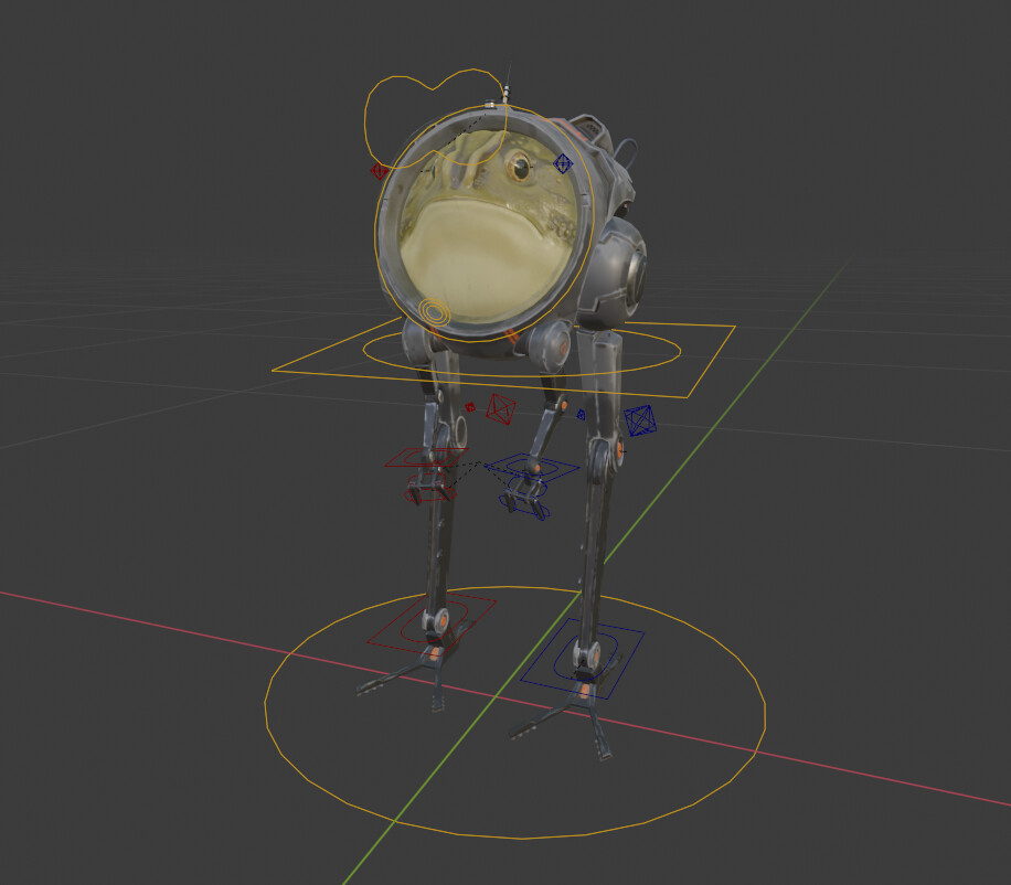 Space toad rig in pose mode in Blender 2.9
