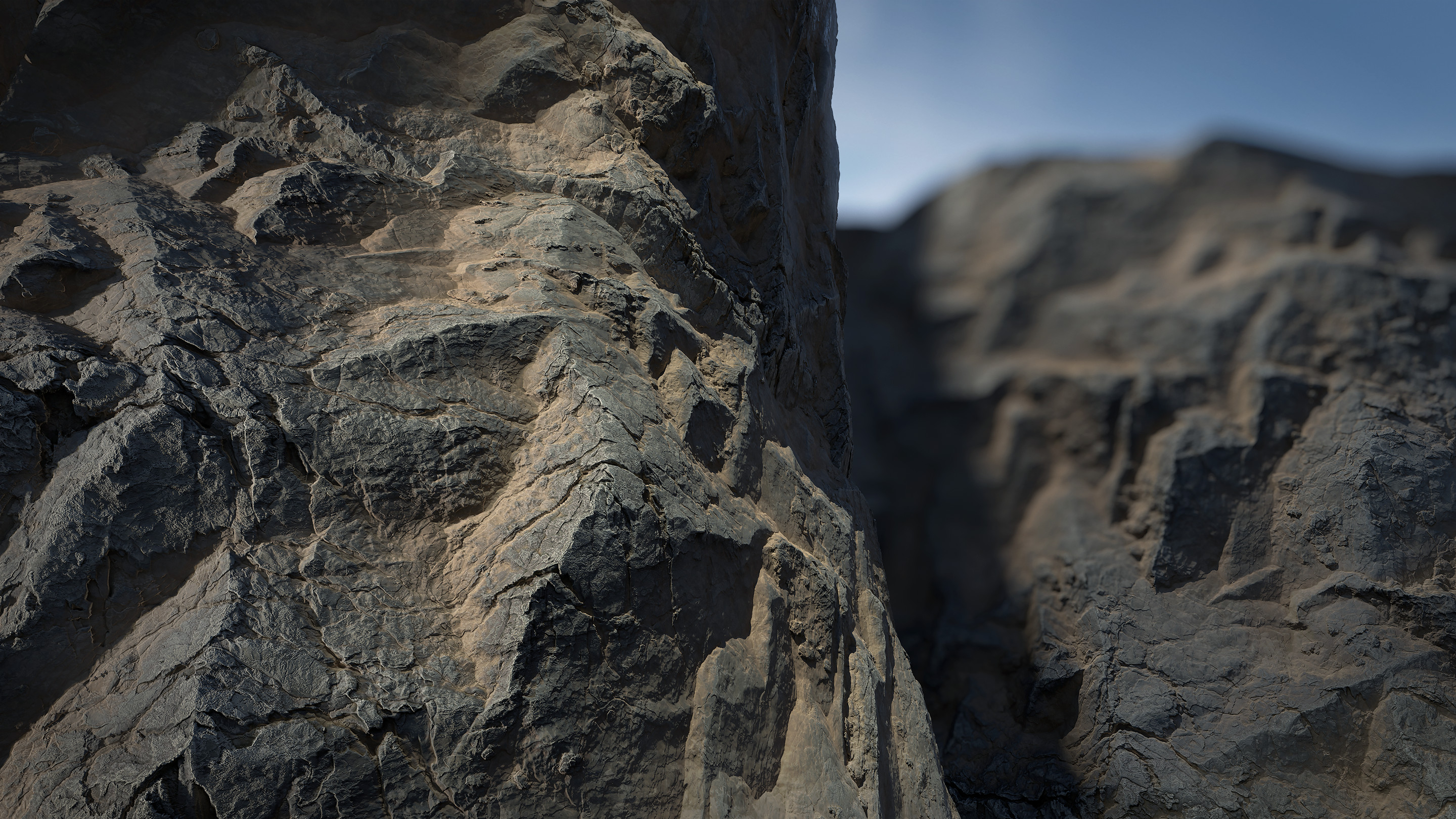 Mountain Cliff Study made 100% in Substance Designer and rendered in Marmoset Toolbag 4. 