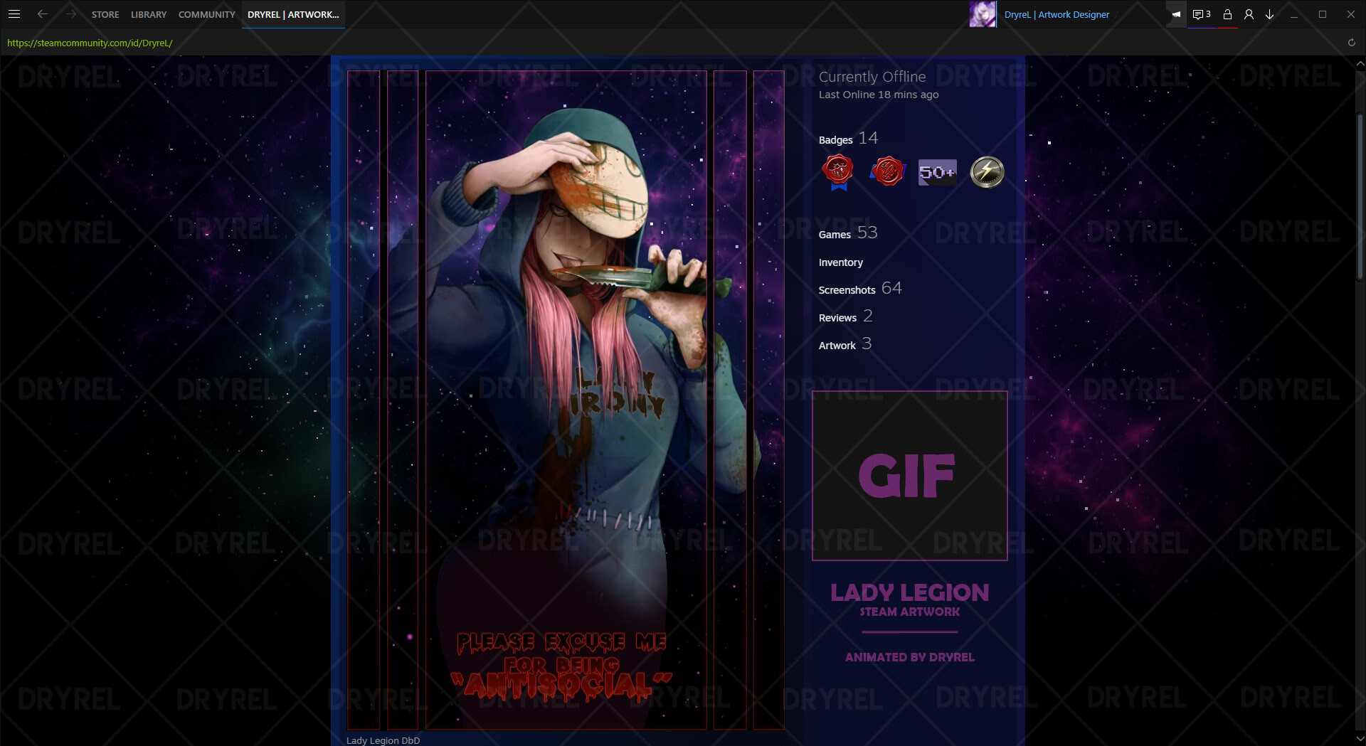 ArtStation - Lady Legion (Dead by Daylight) | Animated Steam Artwork