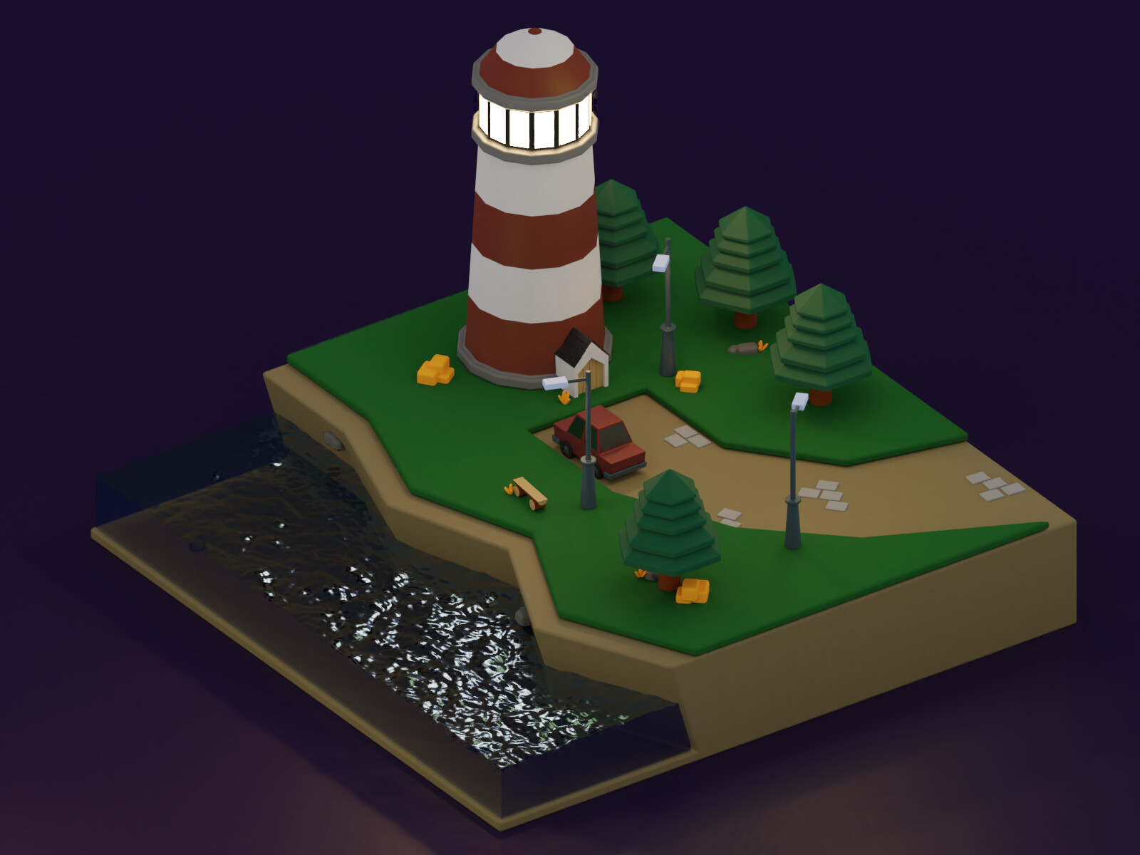 ArtStation - Low-poly lighthouse
