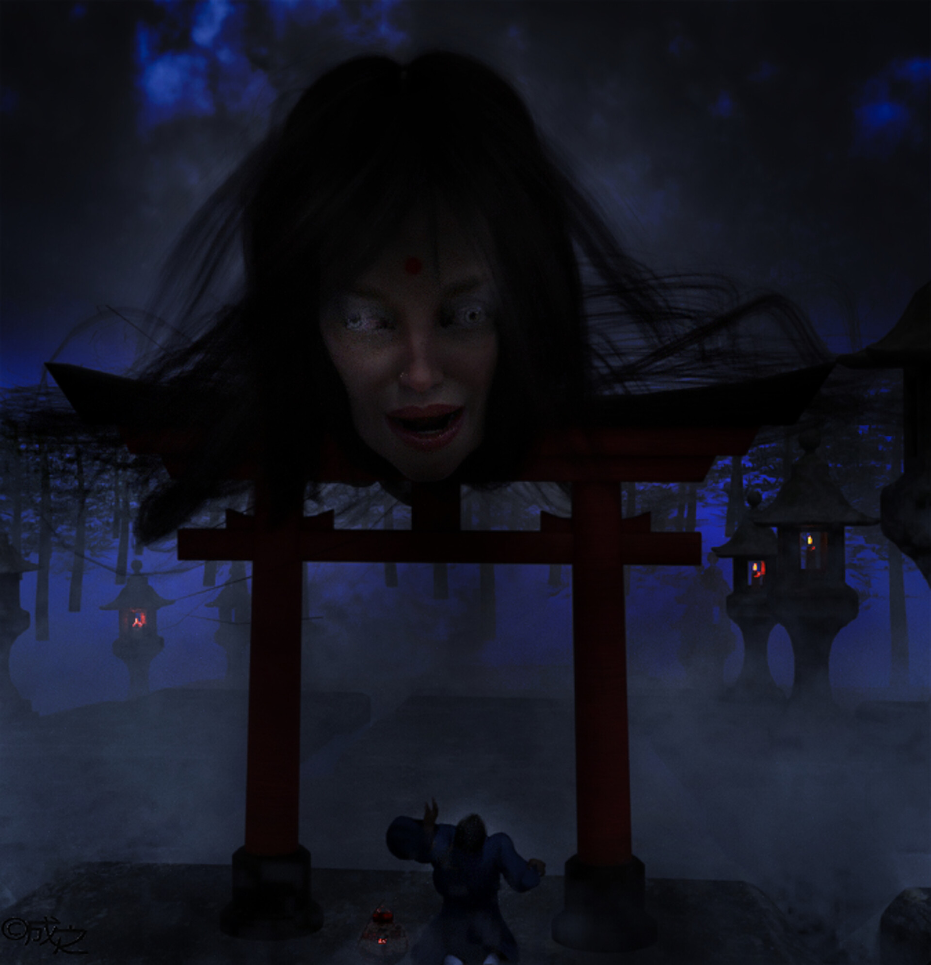 NARIYUKI SHIMAMOTO OTOROSHI (JAPANESE YOKAI WHO PROTECT THE SHRINE)