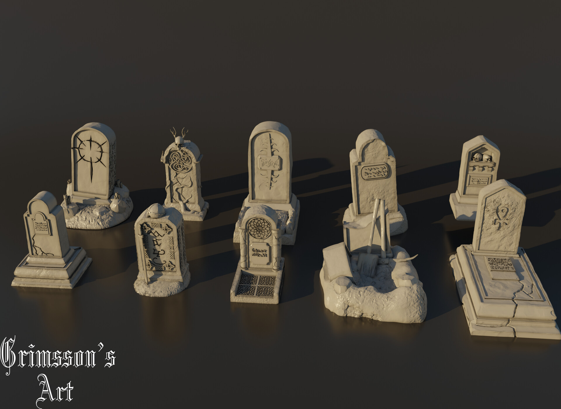 ArtStation Tombstones pack