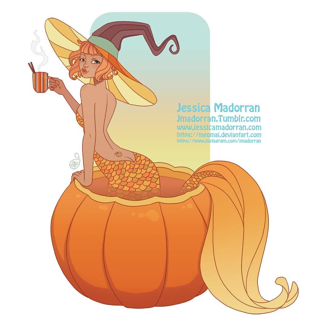 Patreon - September 2021 - Pumpkin Spice Tea Mermaid