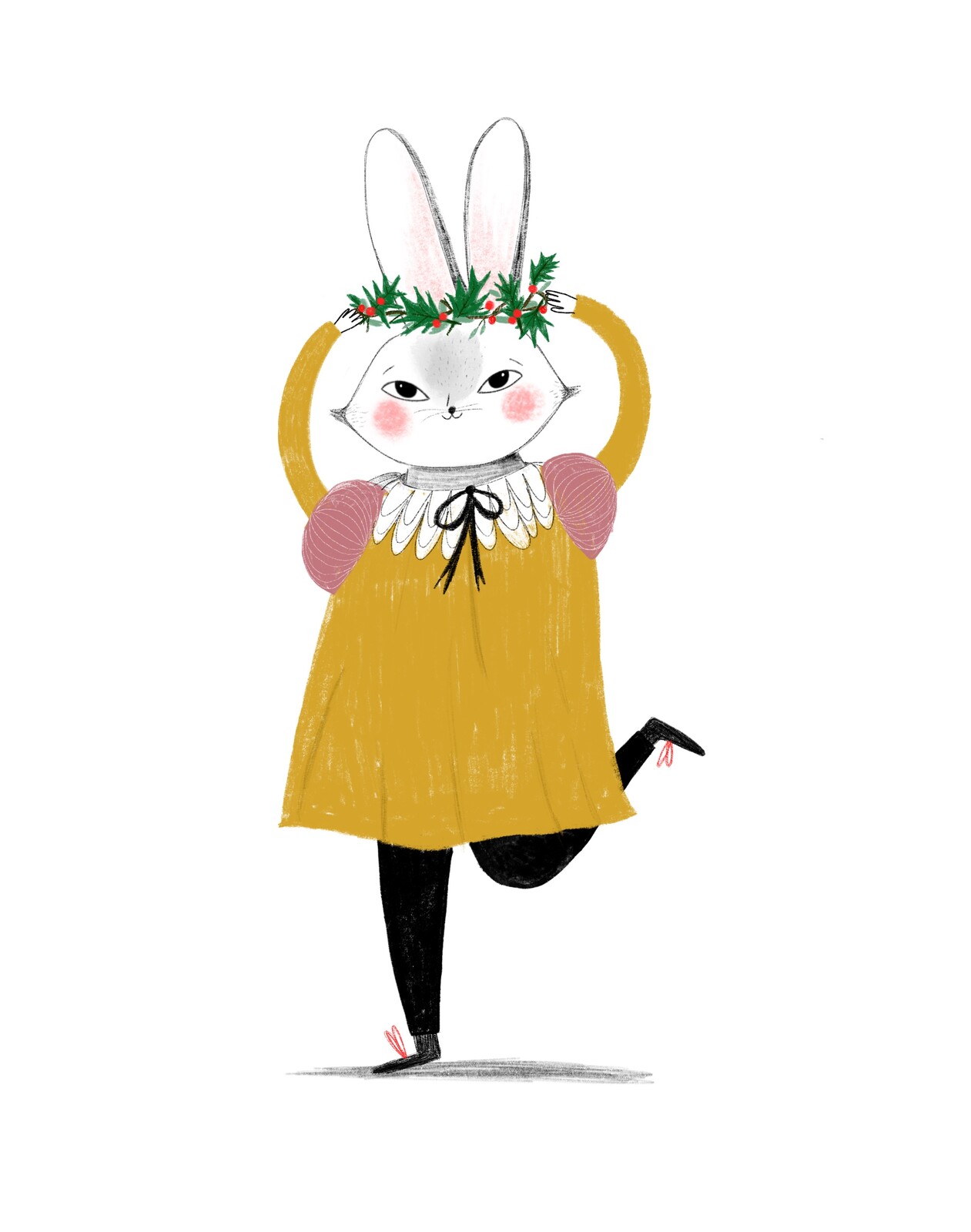 Lady rabbit in yellow dress
