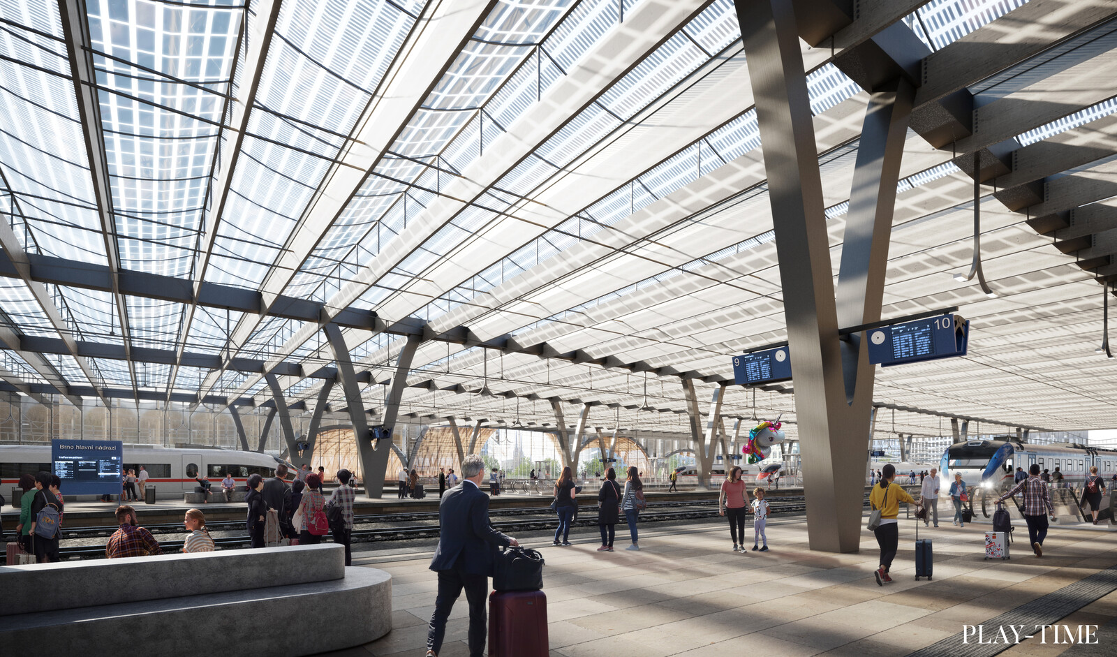 New Brno main Station by West8 design and Benthem Crouwel Architects. Image by Play-time
