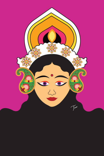 Mahalaya special drawing / How to draw durga maa / Maa Durga face drawing / Durga  puja special draw - YouTu… | Hand art drawing, Hard drawings, Cool pencil  drawings