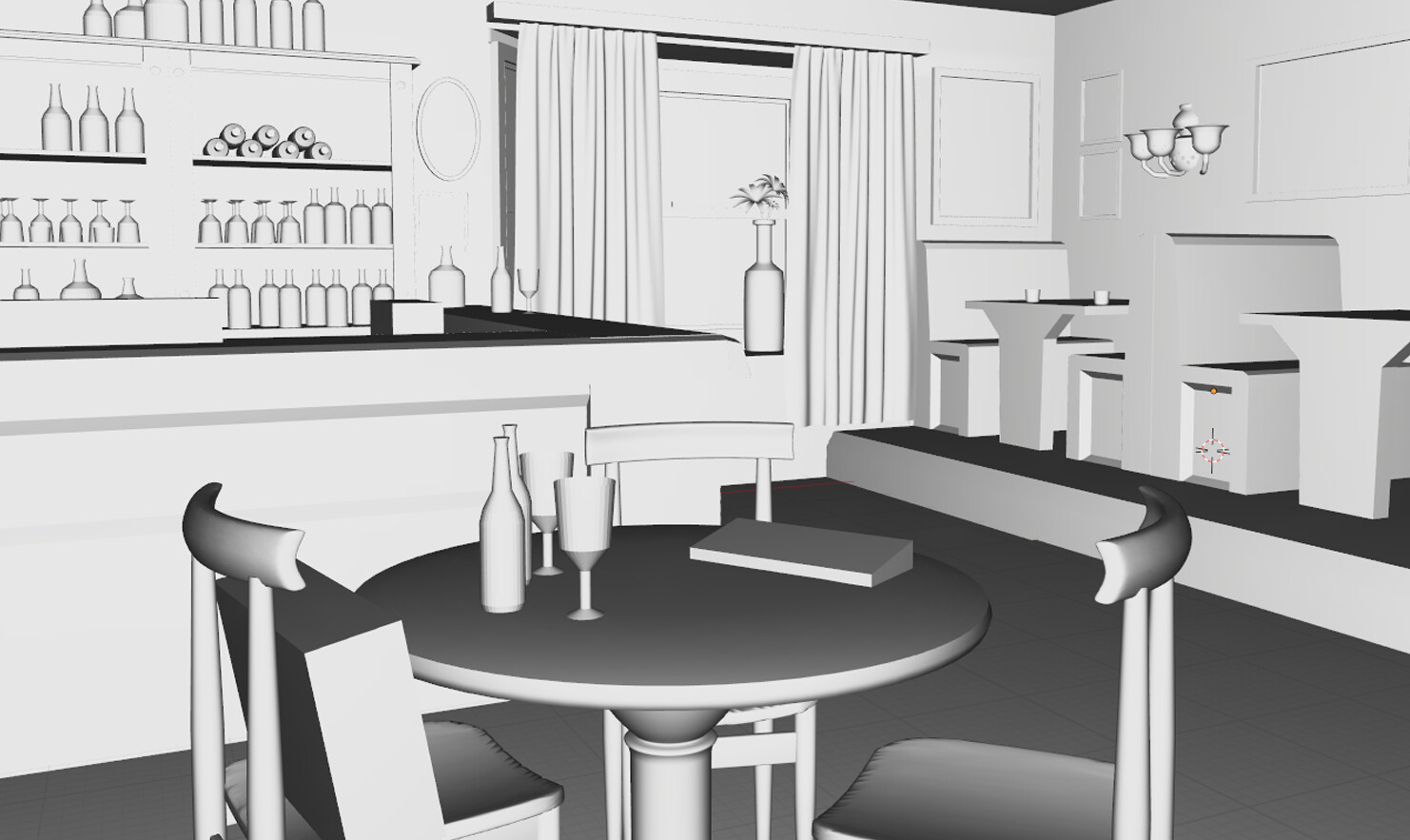 3D scene built to explore angles for the scene