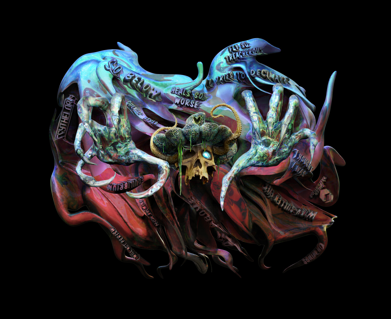 Afterwards i took the renders and blended it all and digital painted some areas in Photoshop.