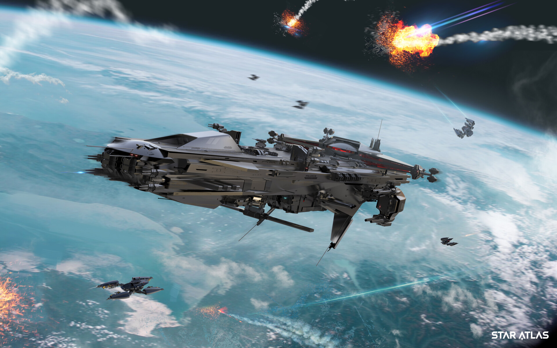 ArtStation - STARATLAS-Pearce C9 (capital fighter) - Keyart