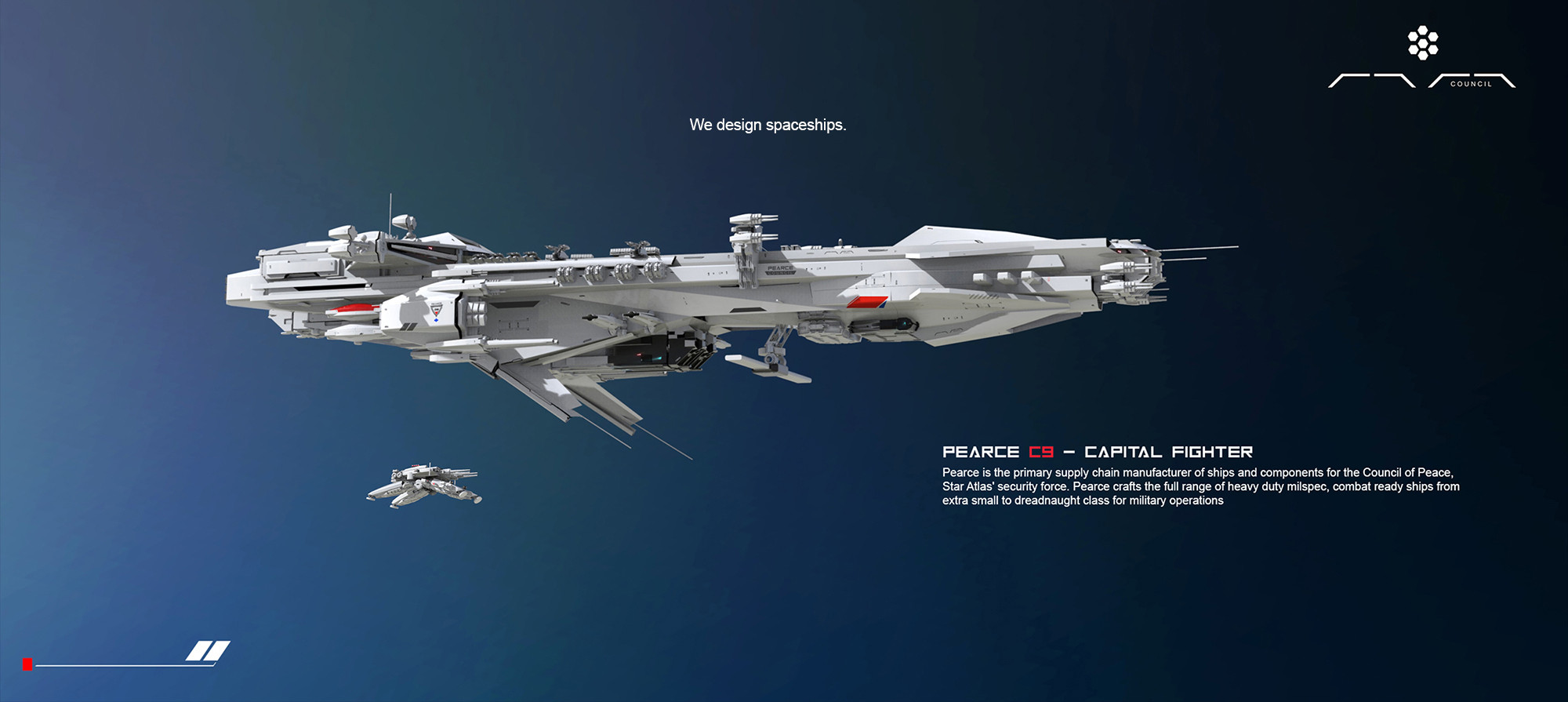 ArtStation - STARATLAS-Pearce C9 (capital fighter) - Keyart