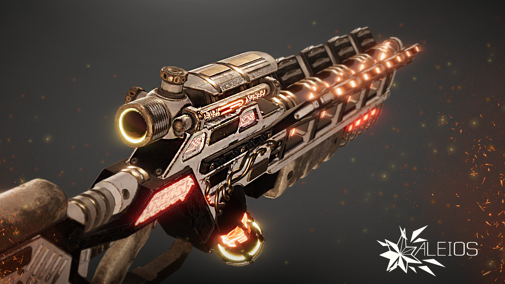 ALEIOS studio - Energirøsk - Sci-fi Steampunk magic rifle