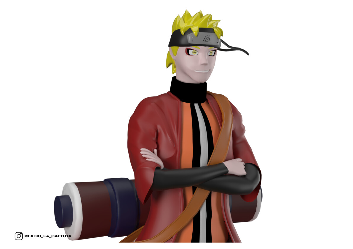 Naruto Uzomaki Com Modelo 3d Ilustração Stock - Ilustração de