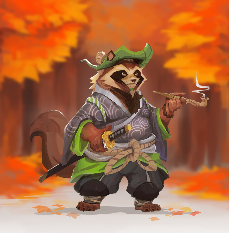 ArtStation - Raccoon Samurai