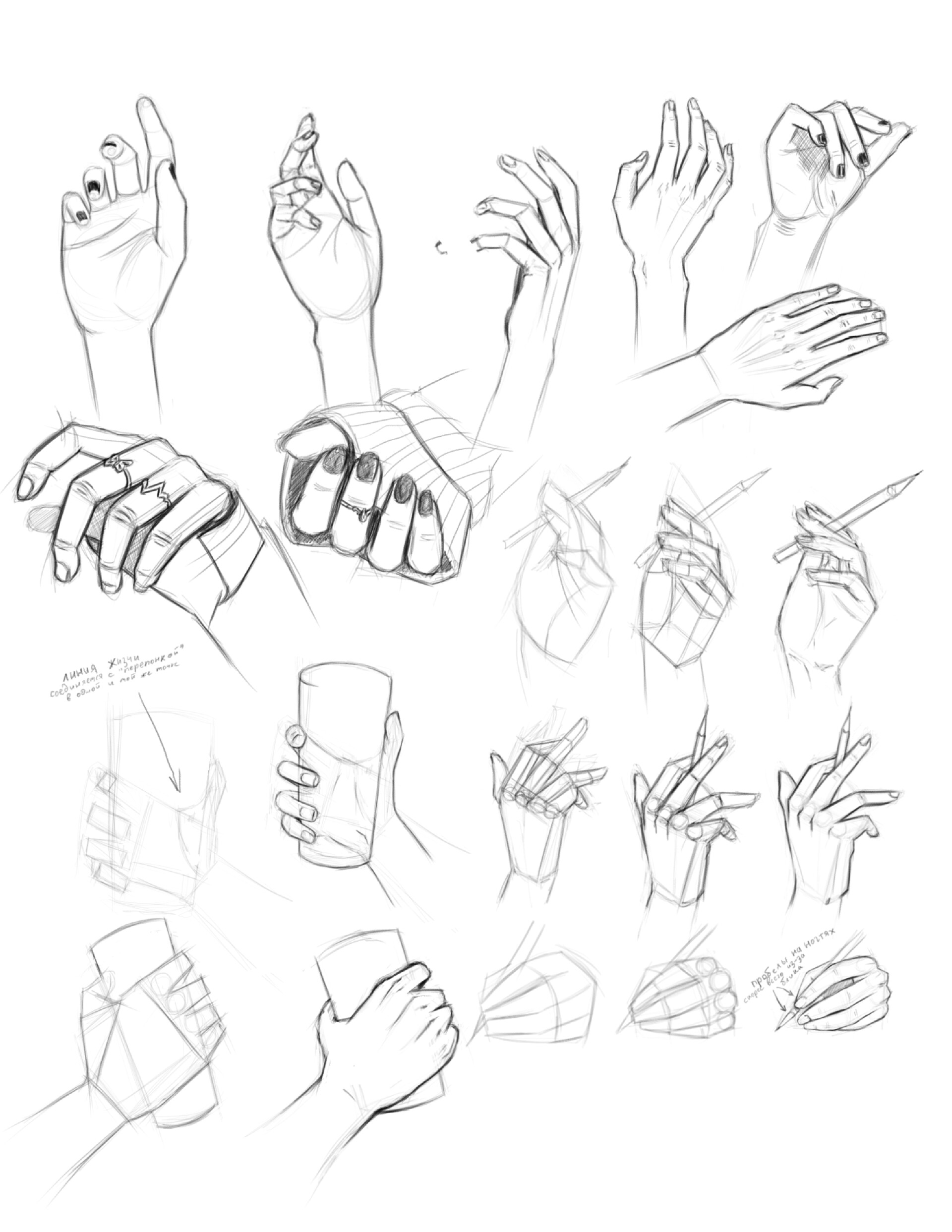 Artstation Hand Study Sketches