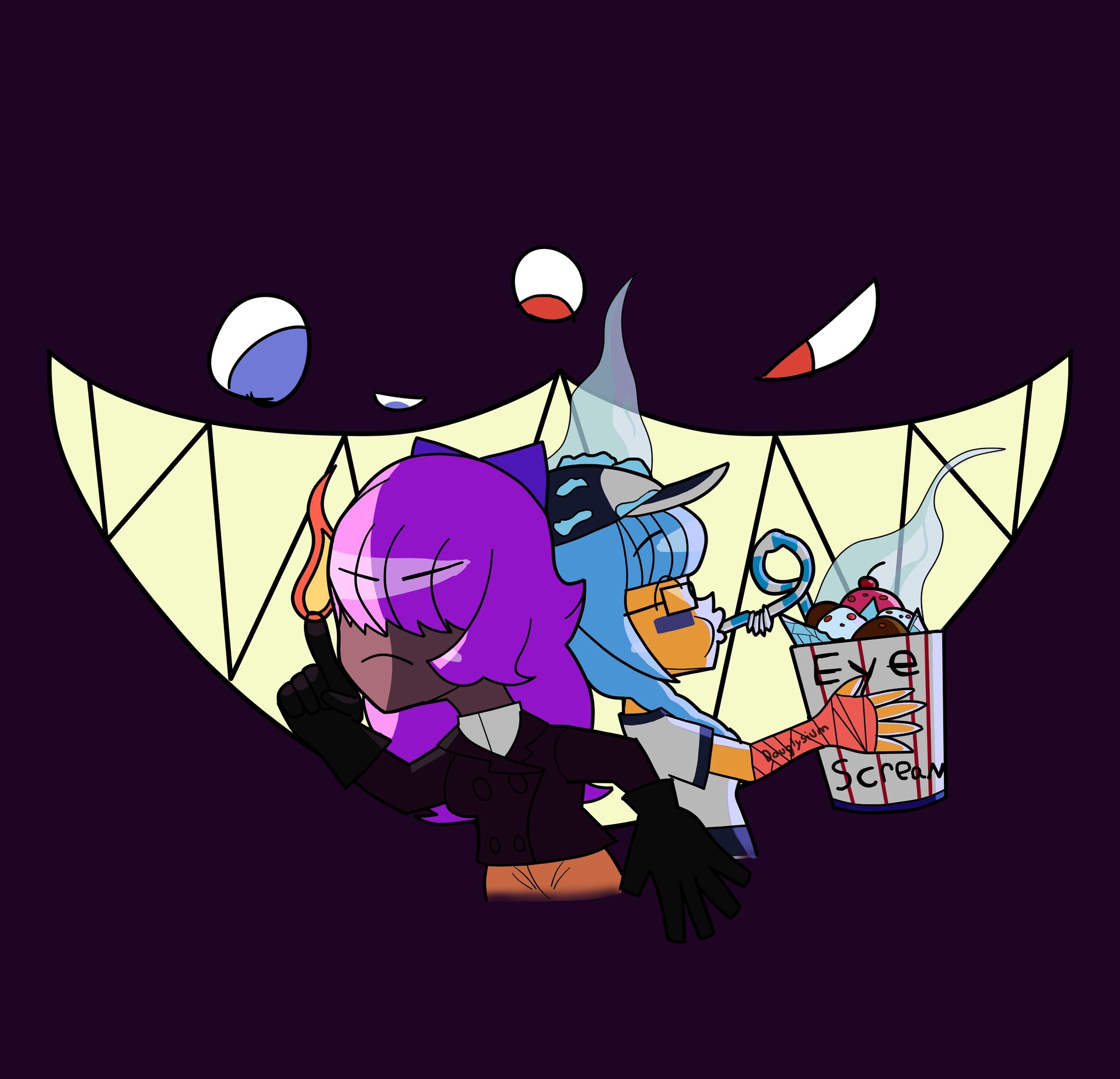 Artstation Fire And Ice Peanut And Bonnie Fuego Y Hielo Peanut Y Bonnie 火と氷 ピーナットとボニー