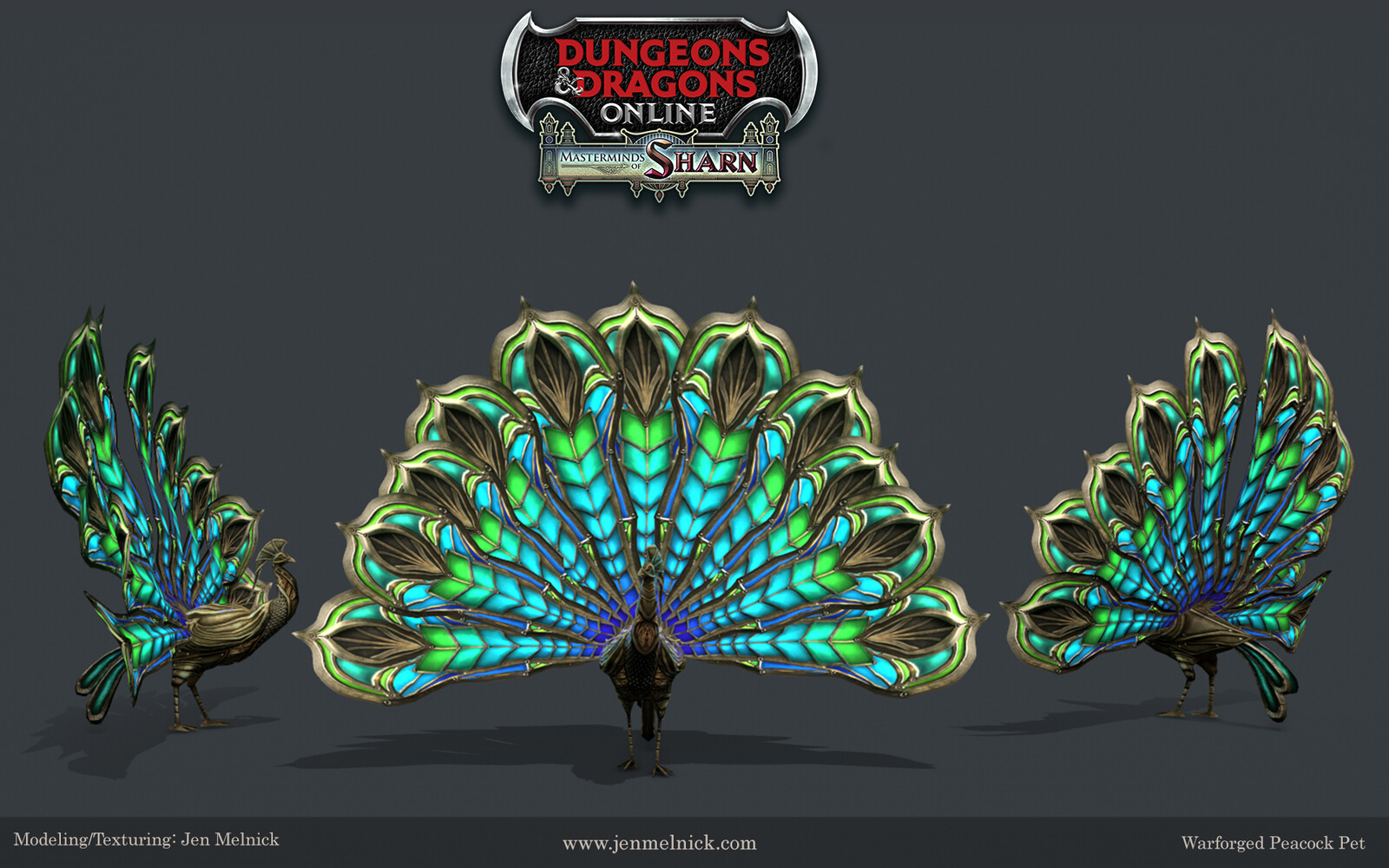 Warforged Peacock Pet
Dungeons and Dragons Online
Masterminds of Sharn Expansion 
Ultimate Fan Bundle Pet Reward
Marmoset Render

