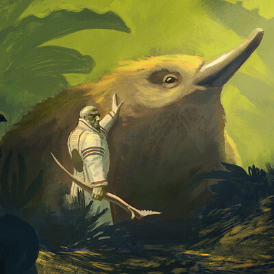 Giant Echidna and Wizard