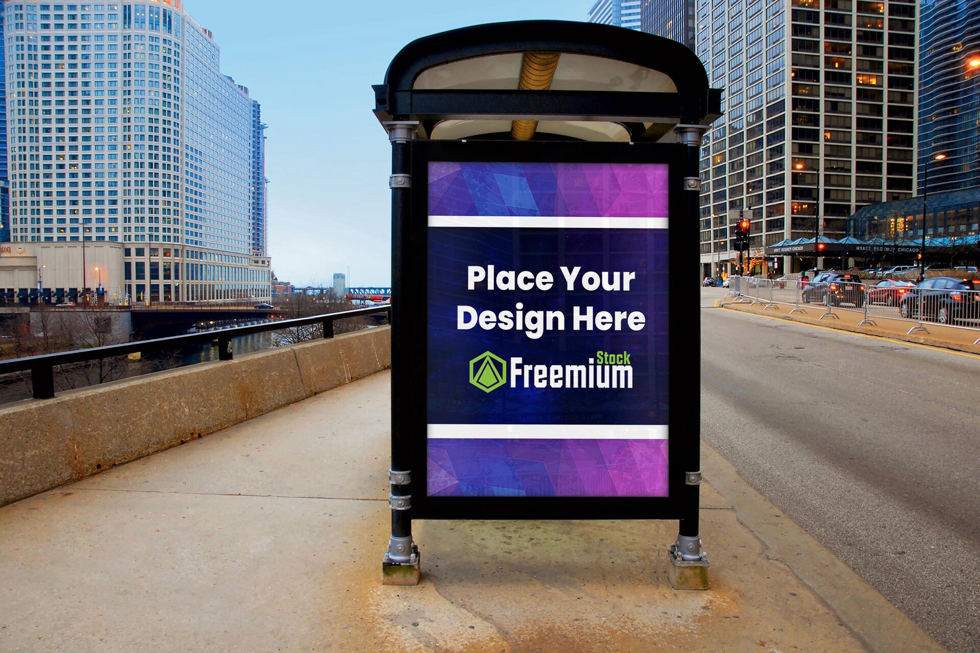 Freemium Stock - Bus Stop Advertising Billboard