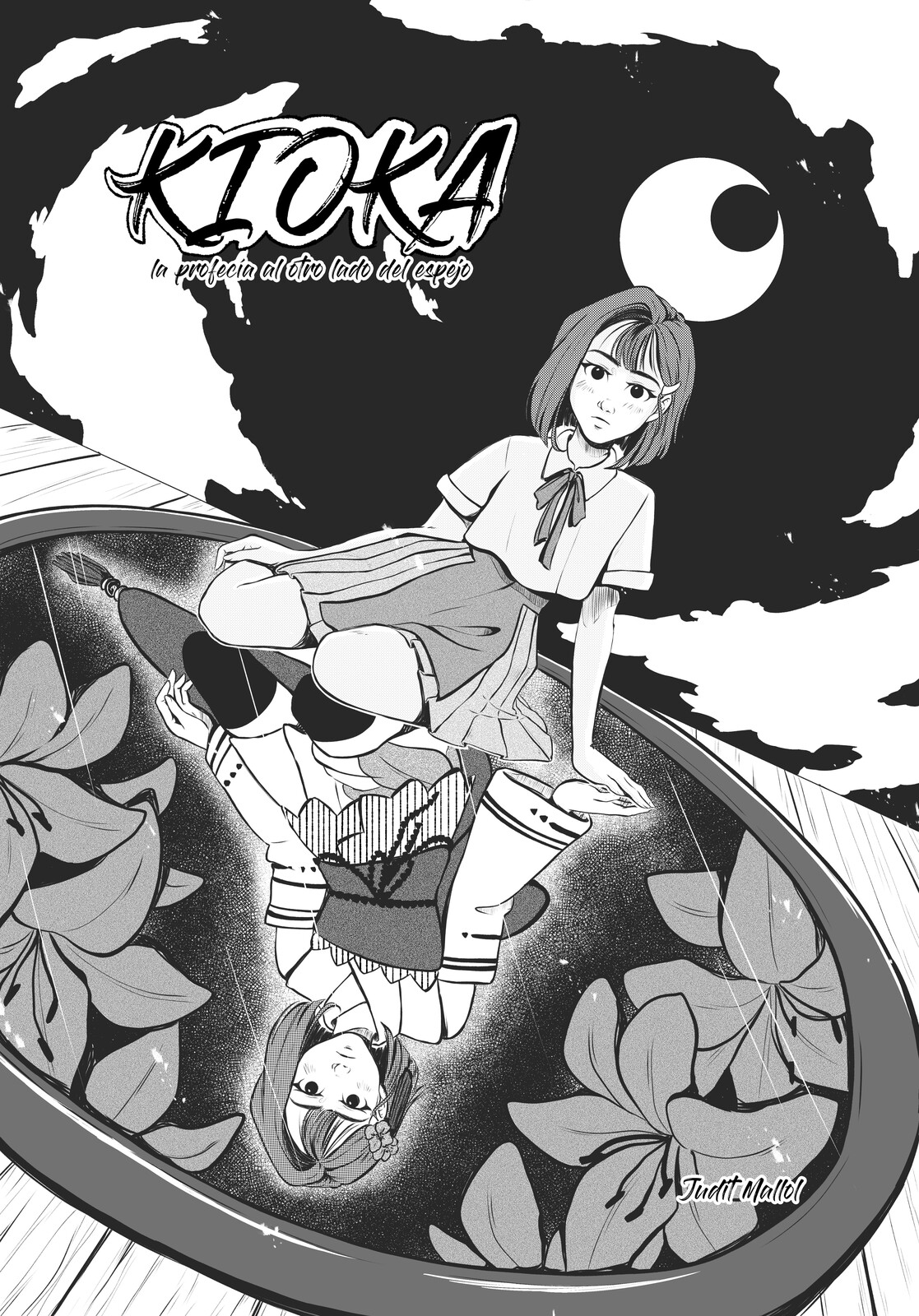 Cover for manga story "Kioka. La profecía al otro lado del espejo" part 1. (PLANETA MANGA 7 - 2021).