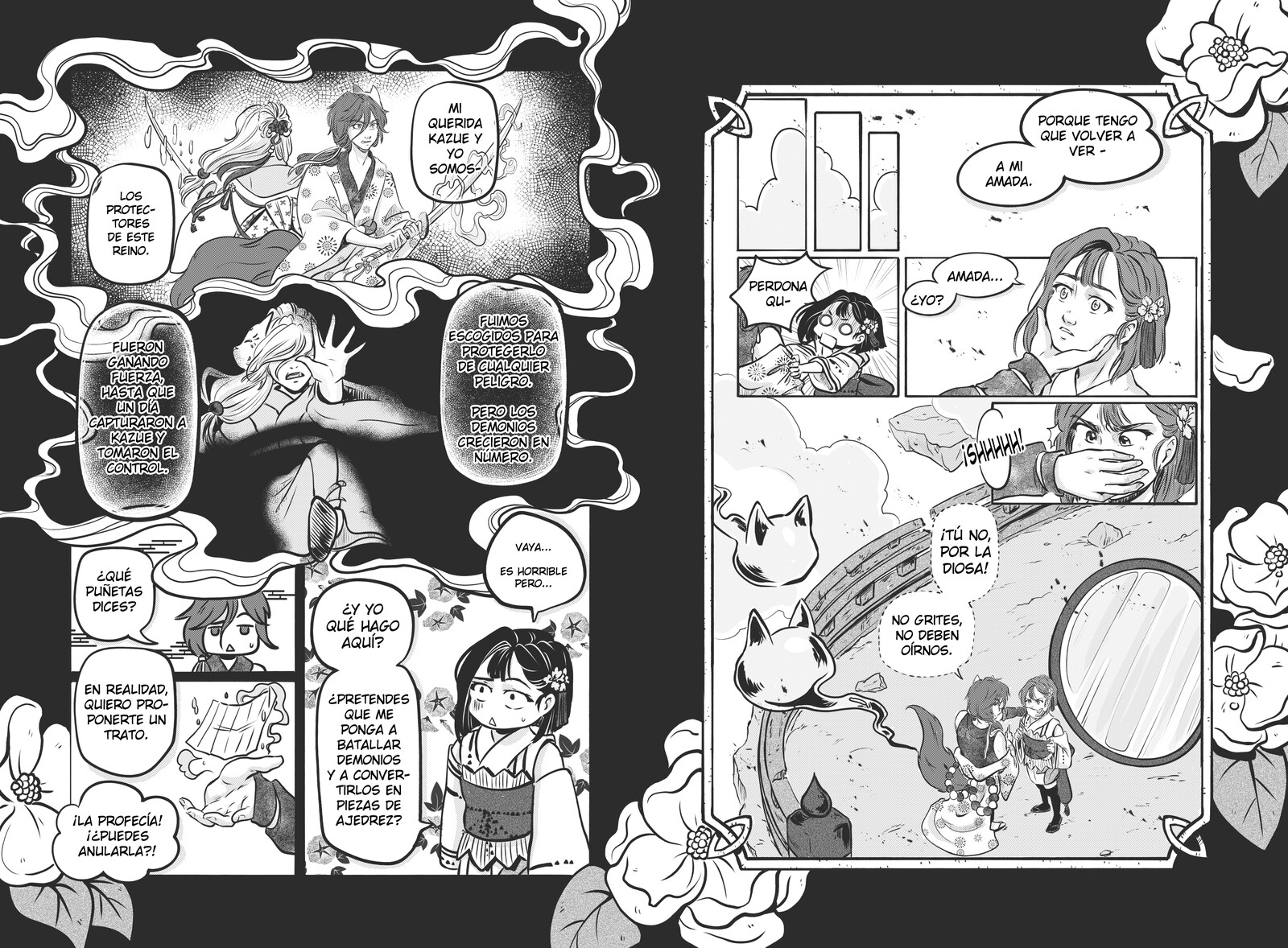 Pages for manga story "Kioka. La profecía al otro lado del espejo" part 2.