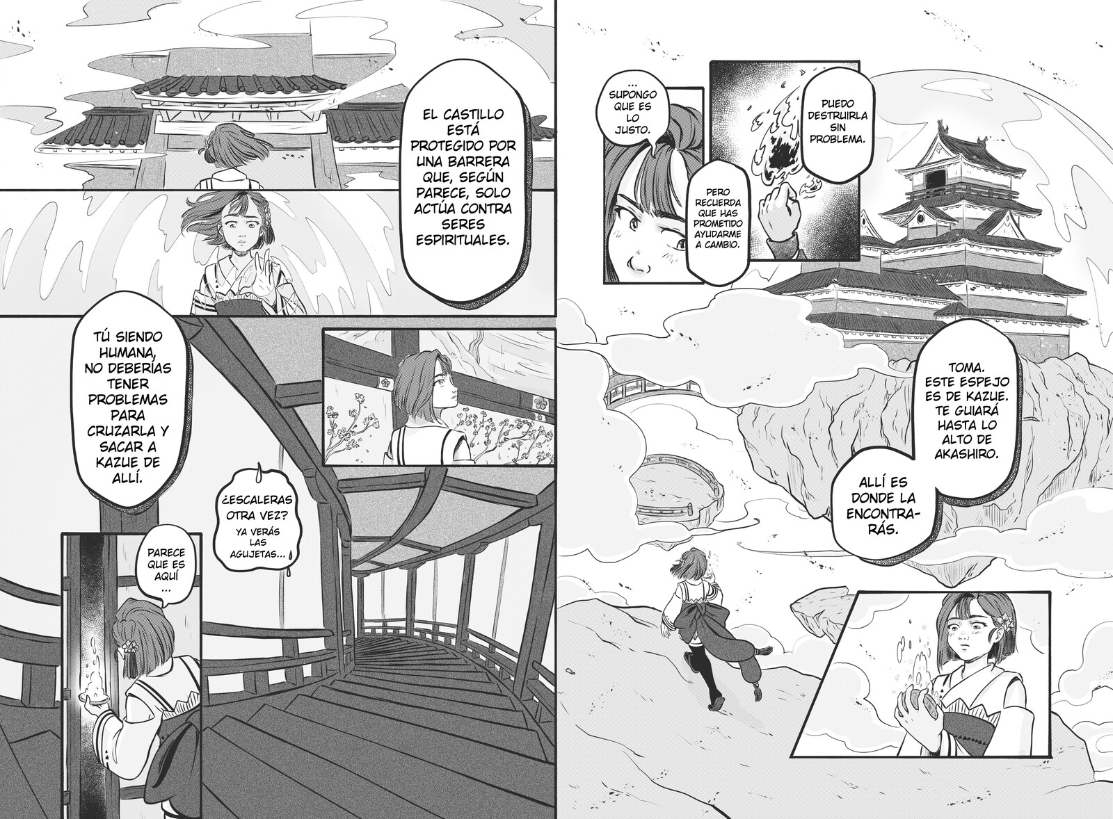 Pages for manga story "Kioka. La profecía al otro lado del espejo" part 2.