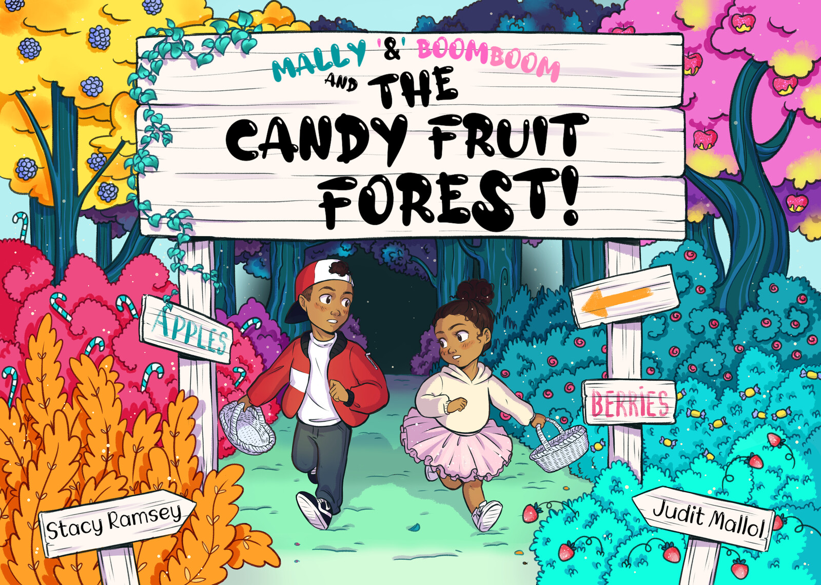 Book covers for MALLY &amp; BOOMBOOM and THE CANDY FRUIT FOREST. (2021)