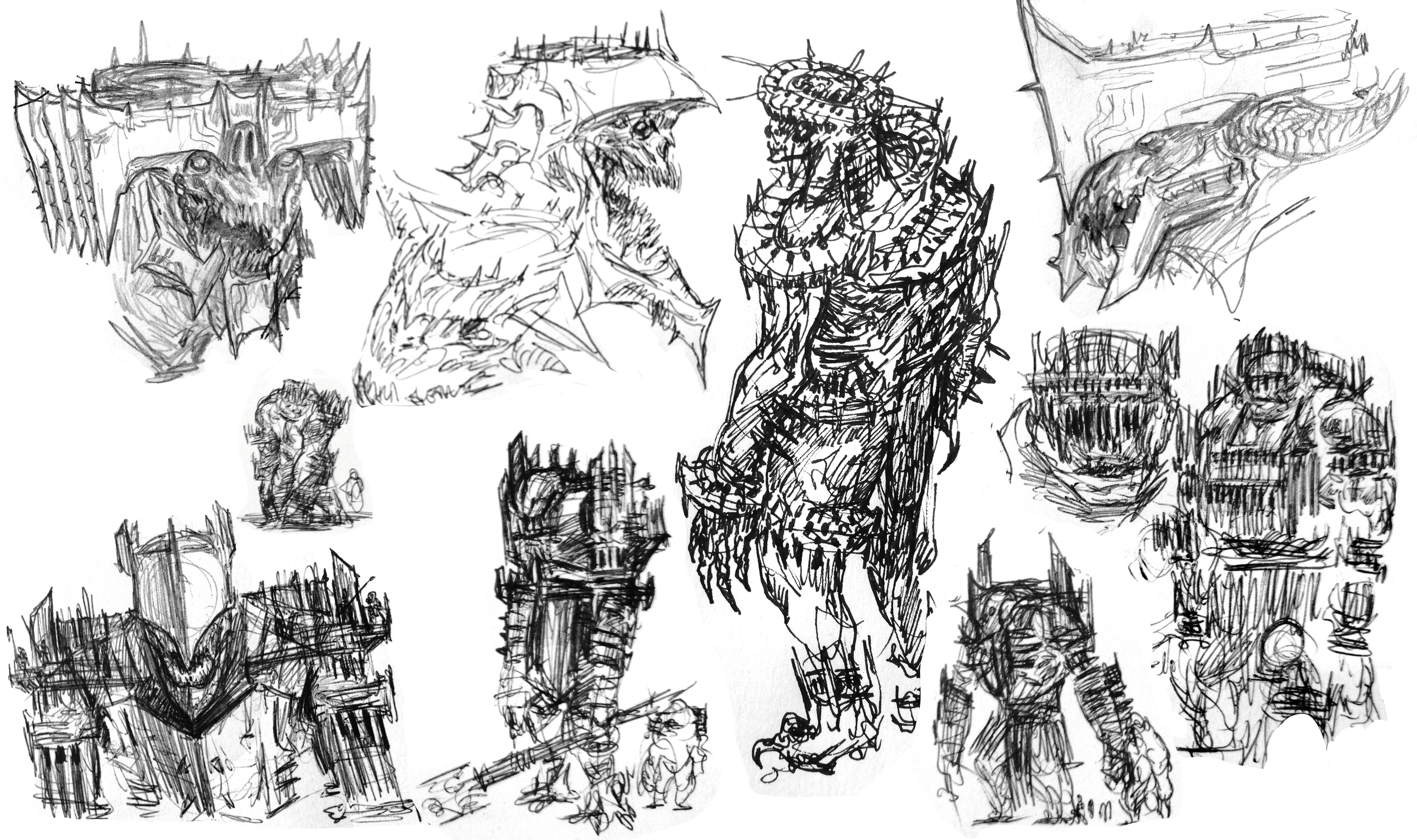 Scribbly pen sketches
