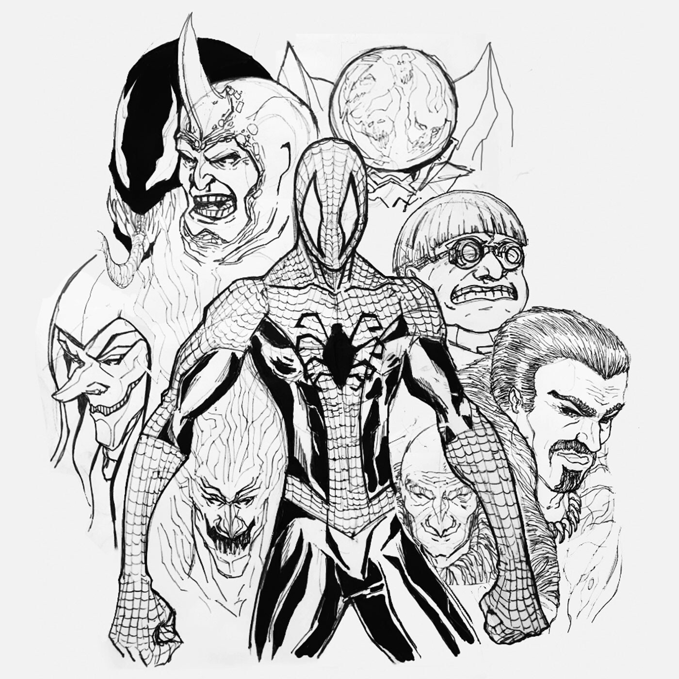 Spiderman Villains Characters Coloring Pages