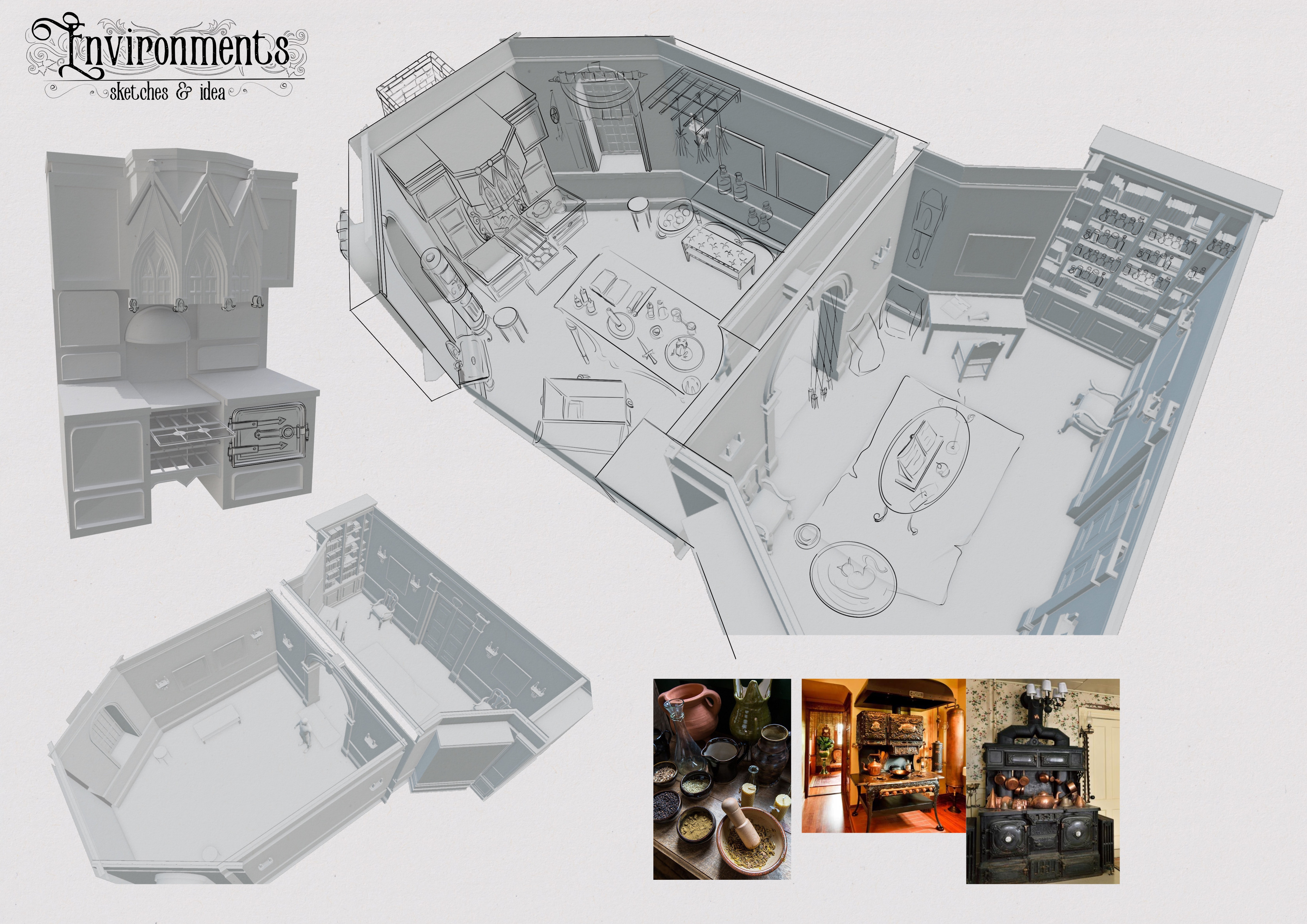 Reference &amp; Sketch Over 3D Blockout