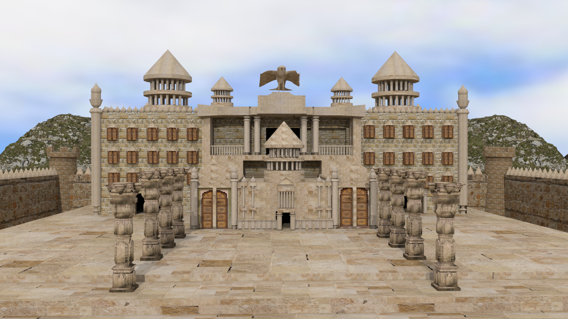 ArtStation - 3D Modelling and Texturing of Raj Darbar set and chariot