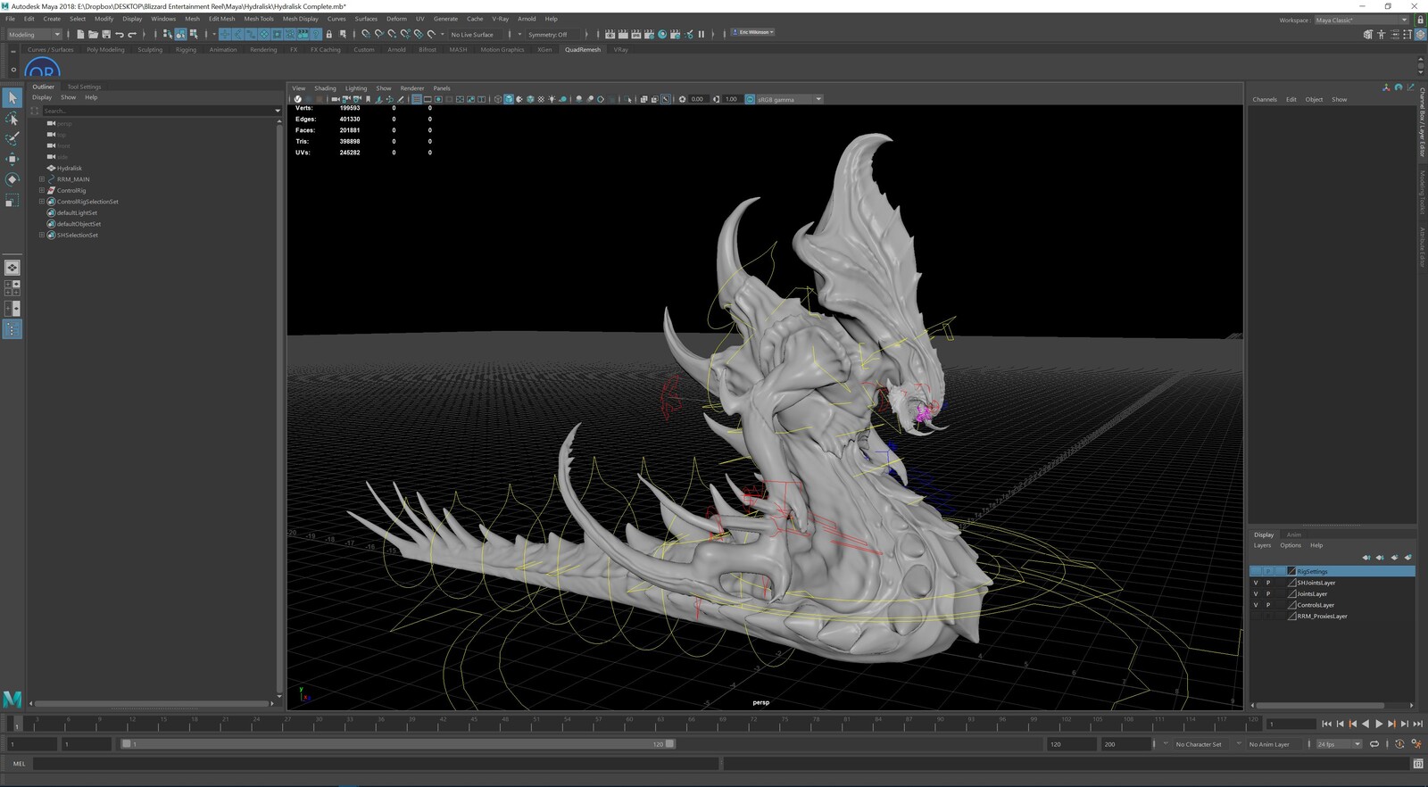 Showing Rig in Maya