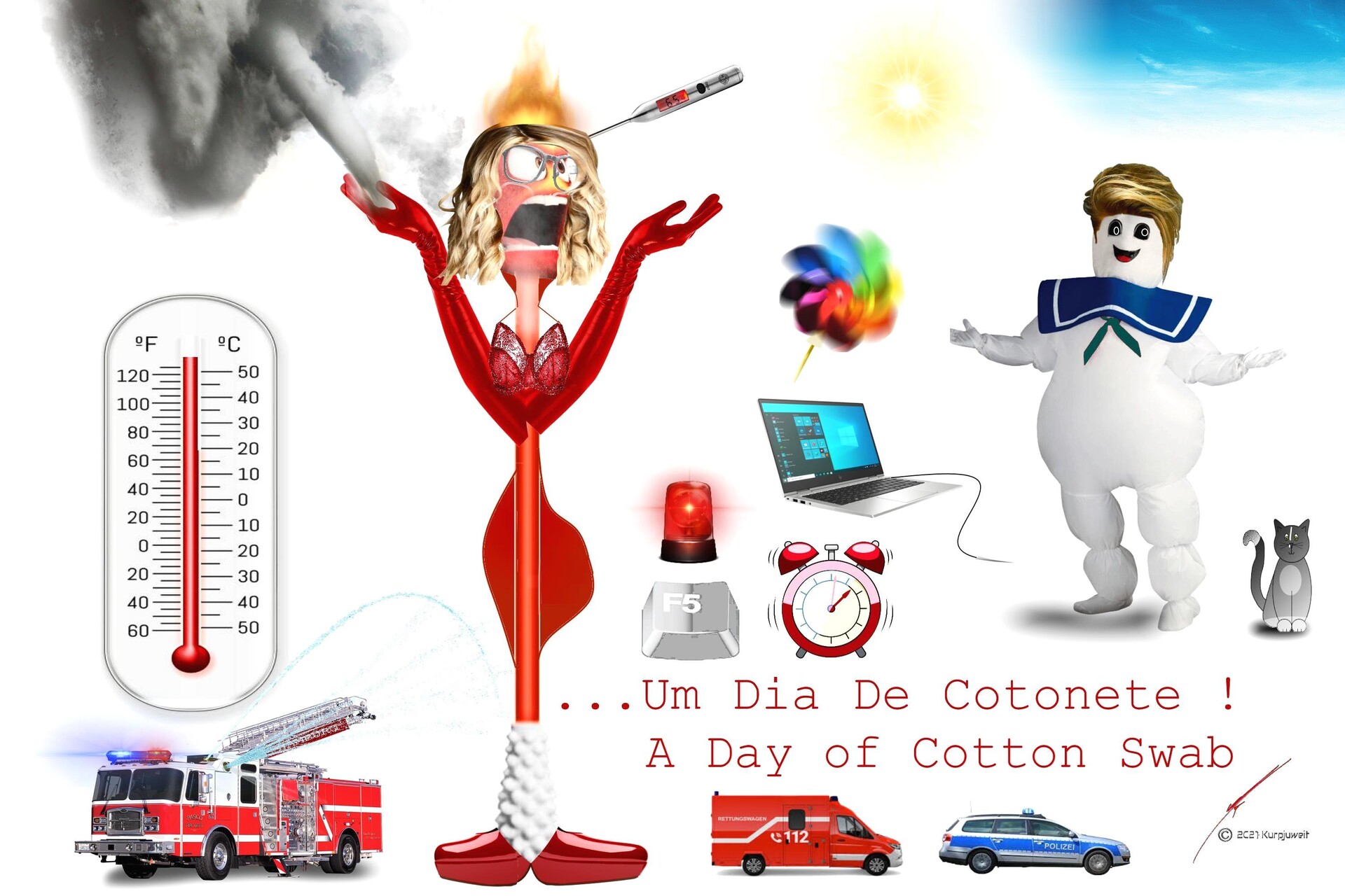 M. Kurpjuweit Um Dia De .. A Cotton Swab Day 💥🧯🌡📍⏰