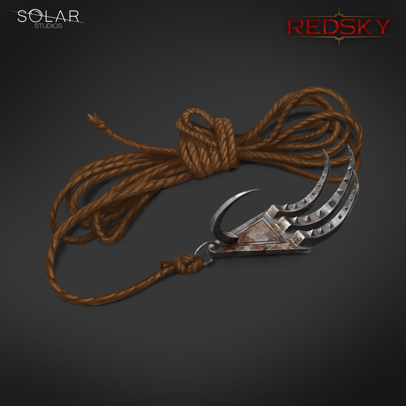A cruel and multipurposed tool used by Slavers from the Auric - it can be used to rip and entangle the clothes, or flesh on unsuspecting peoples, or used as a climbing tool, or snare those fleeing. 