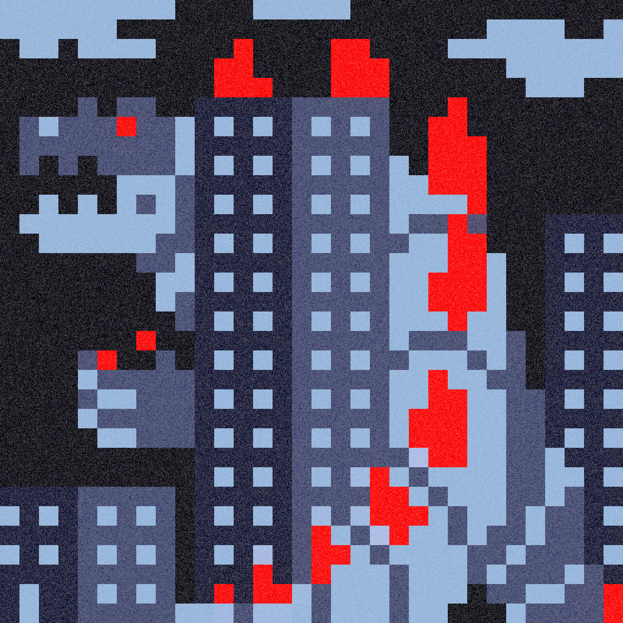 godzilla pixel art grid