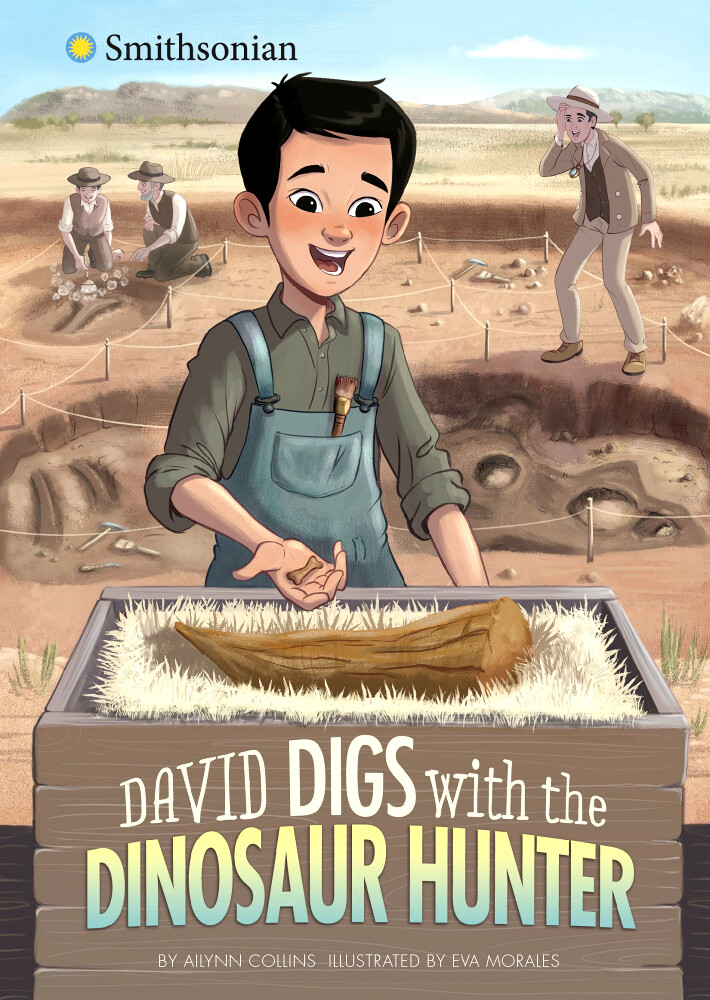 "David Digs with the Dinosaur Hunter"
Author: Ailynn Collins
Illustrator: Eva Morales
Publisher: ©Capstone (2022)
Languaje: English
ISBN: 978-1663911841 