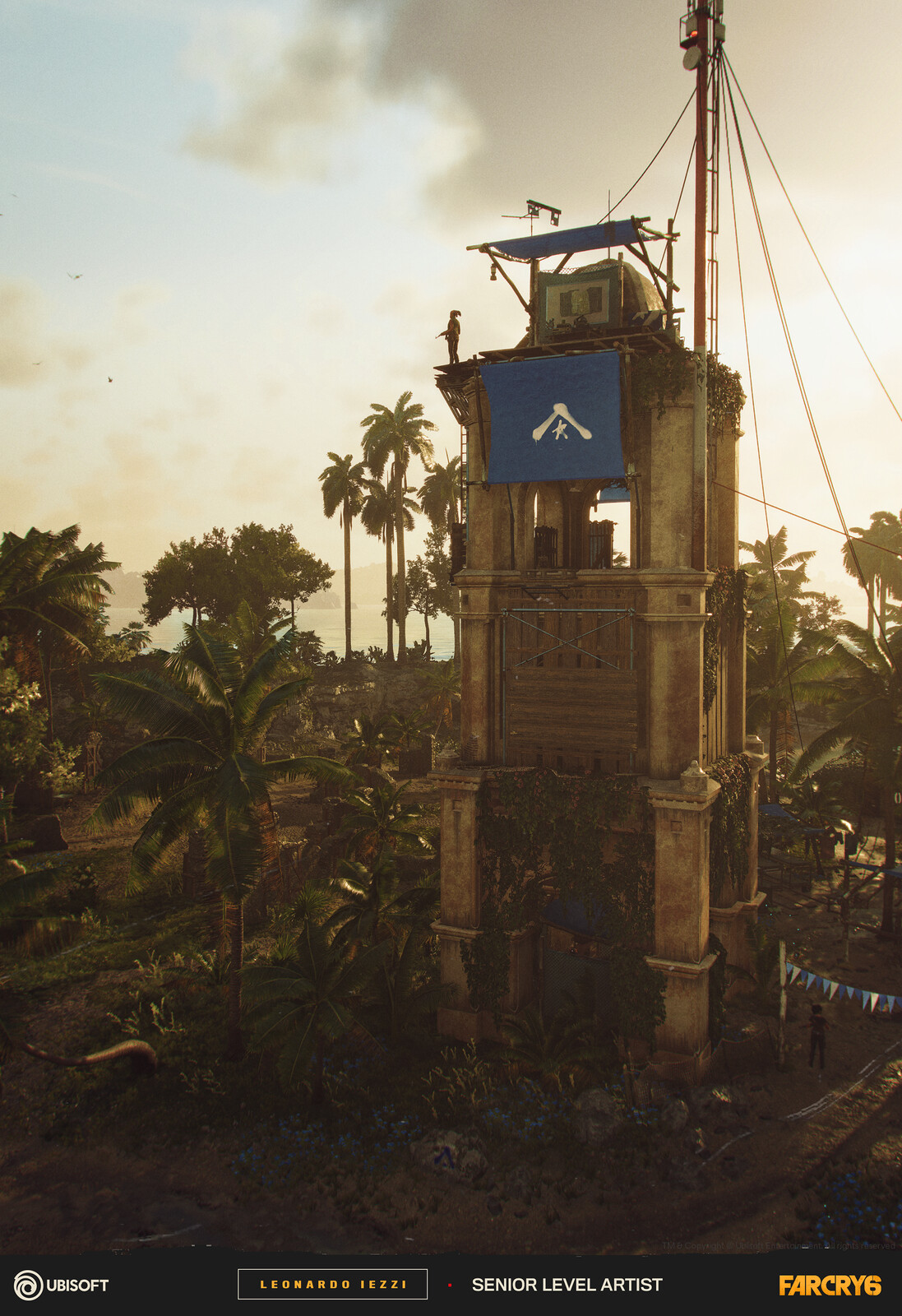 Lookout tower on Libertad island during the day
