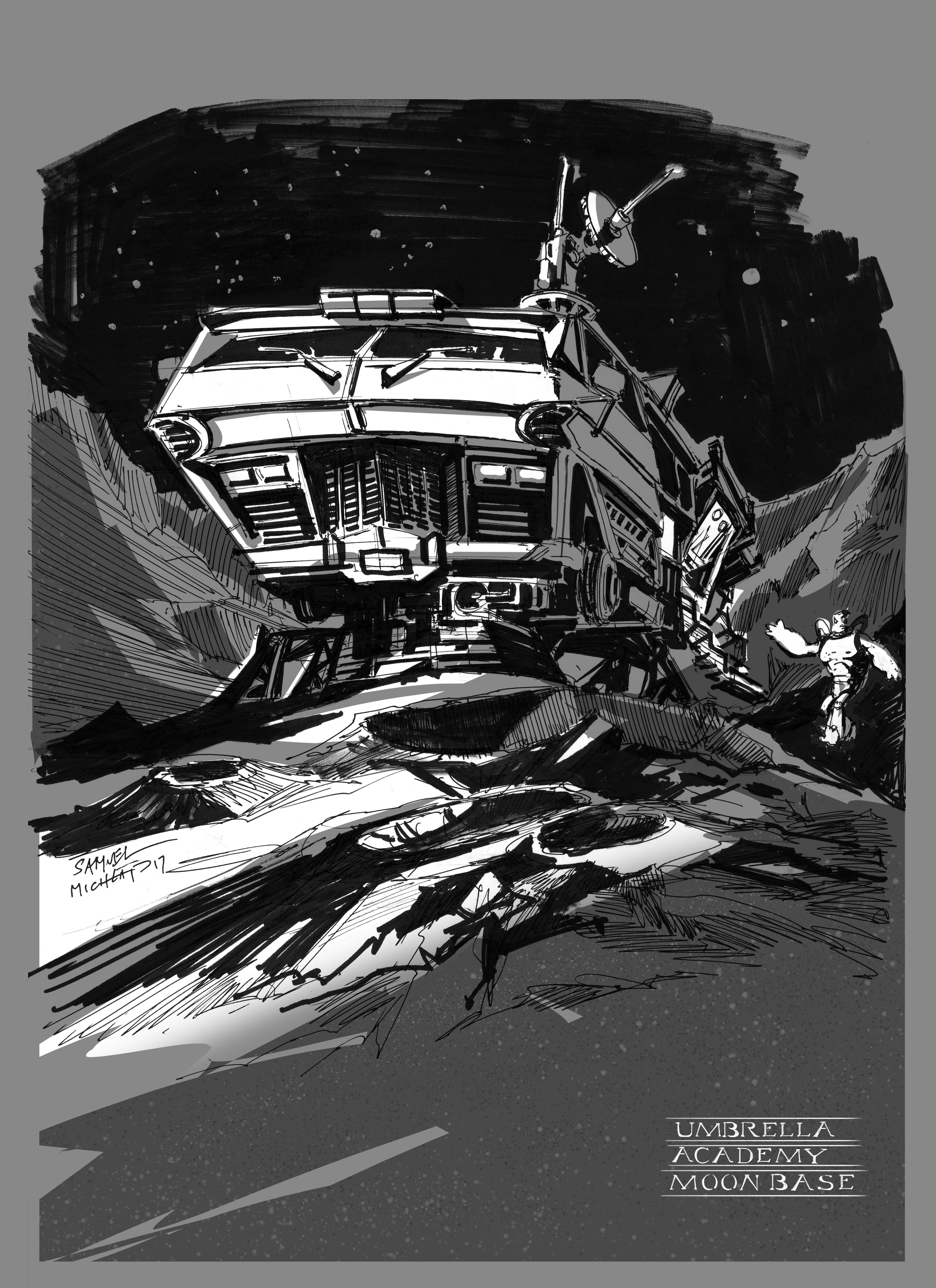 The moon base! I only did one sketch, but had so much fun with it.