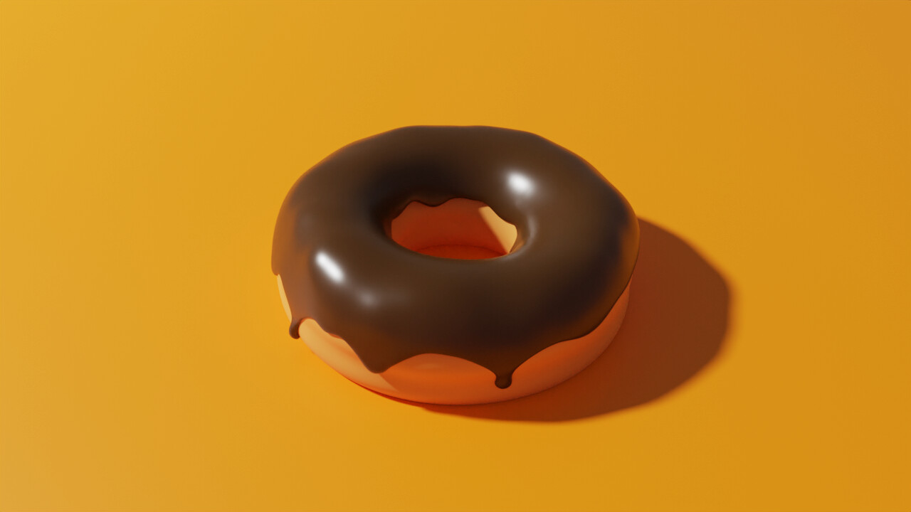 Level 1: Base donut with chocolate syrup