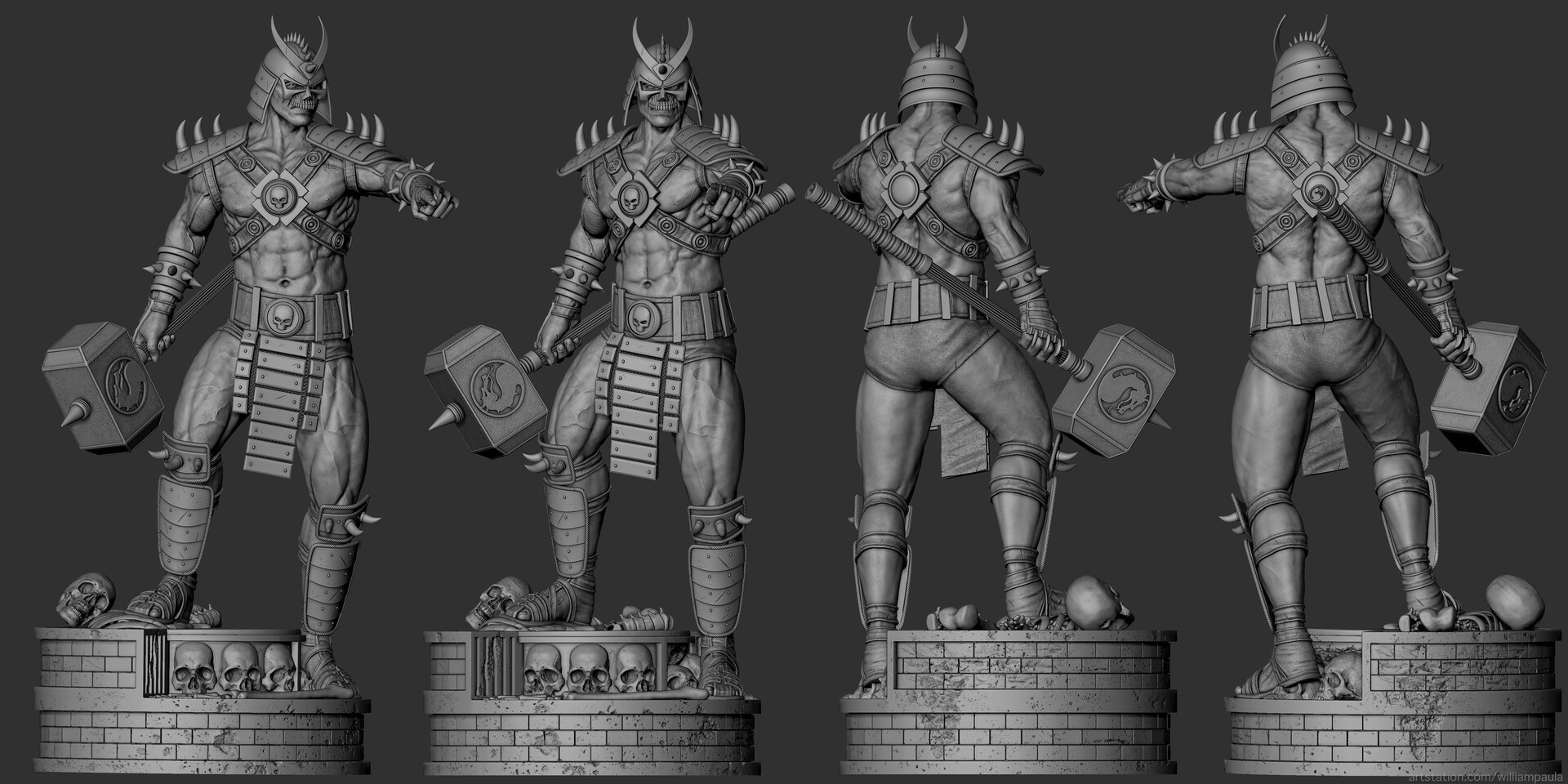 Fan Art Shao Kahn on Throne - MK - Statue 3D model 3D printable