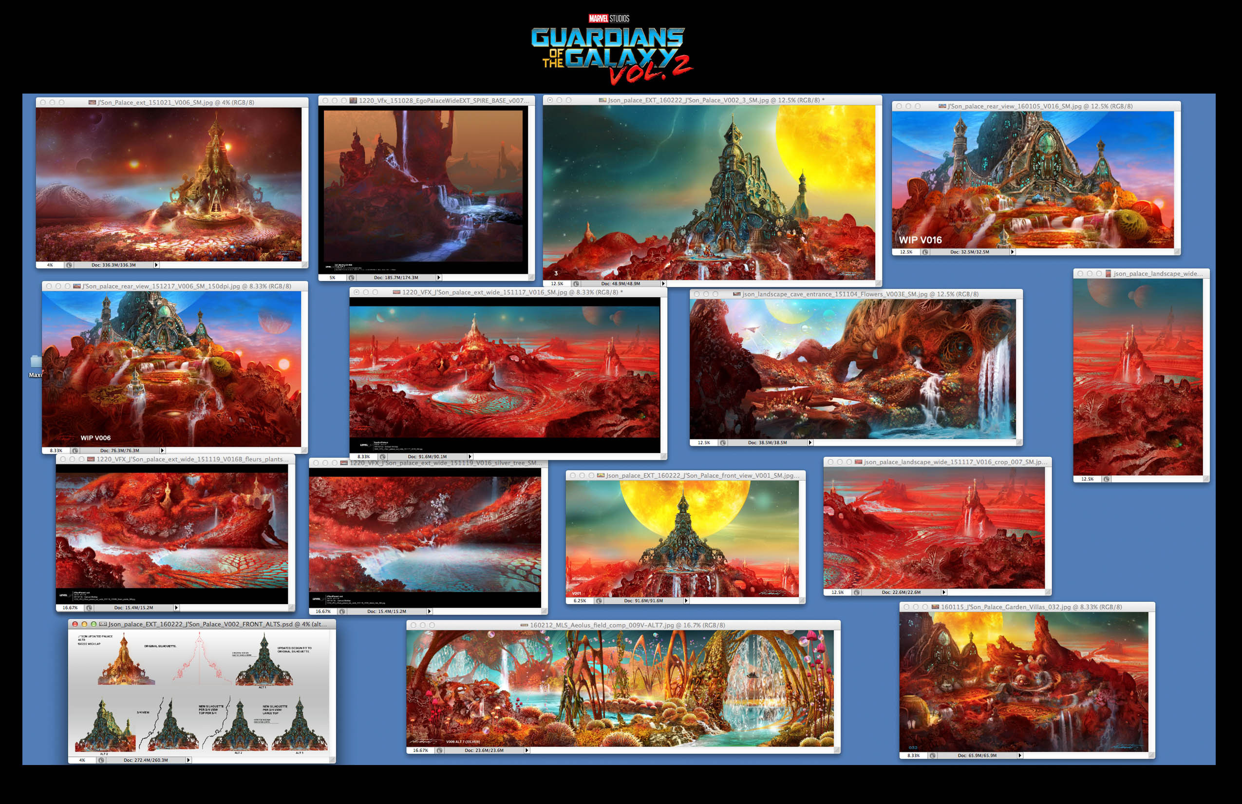 I was asked to lead the concept design for Ego's planet and palace. JD Dickenson is the brilliant artist who cracked the overall styling.