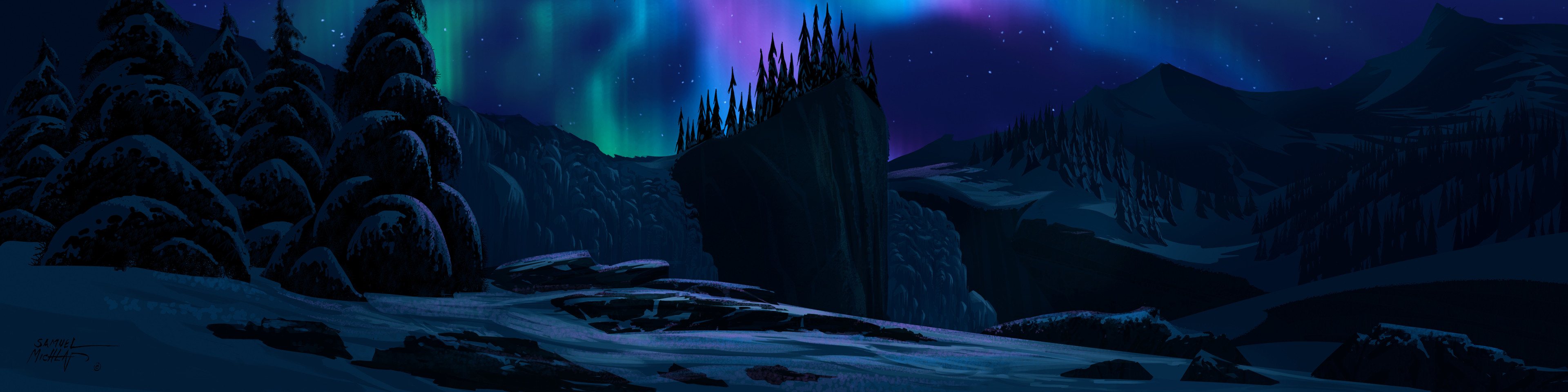 Aurora Borealis sky treatment