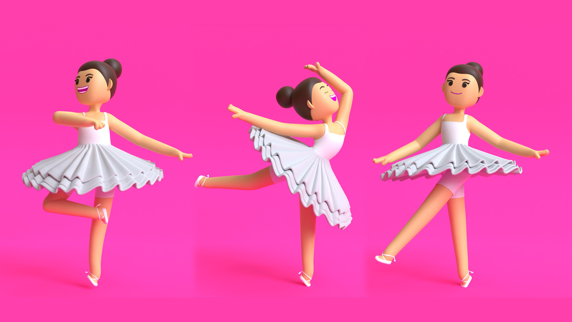 ArtStation - Minimal Ballet dancer 3D Cartoon Character