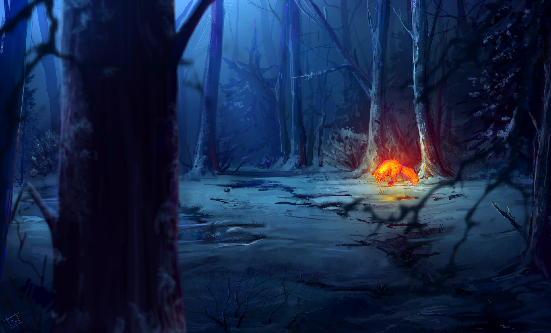 ArtStation - Fire in the forest