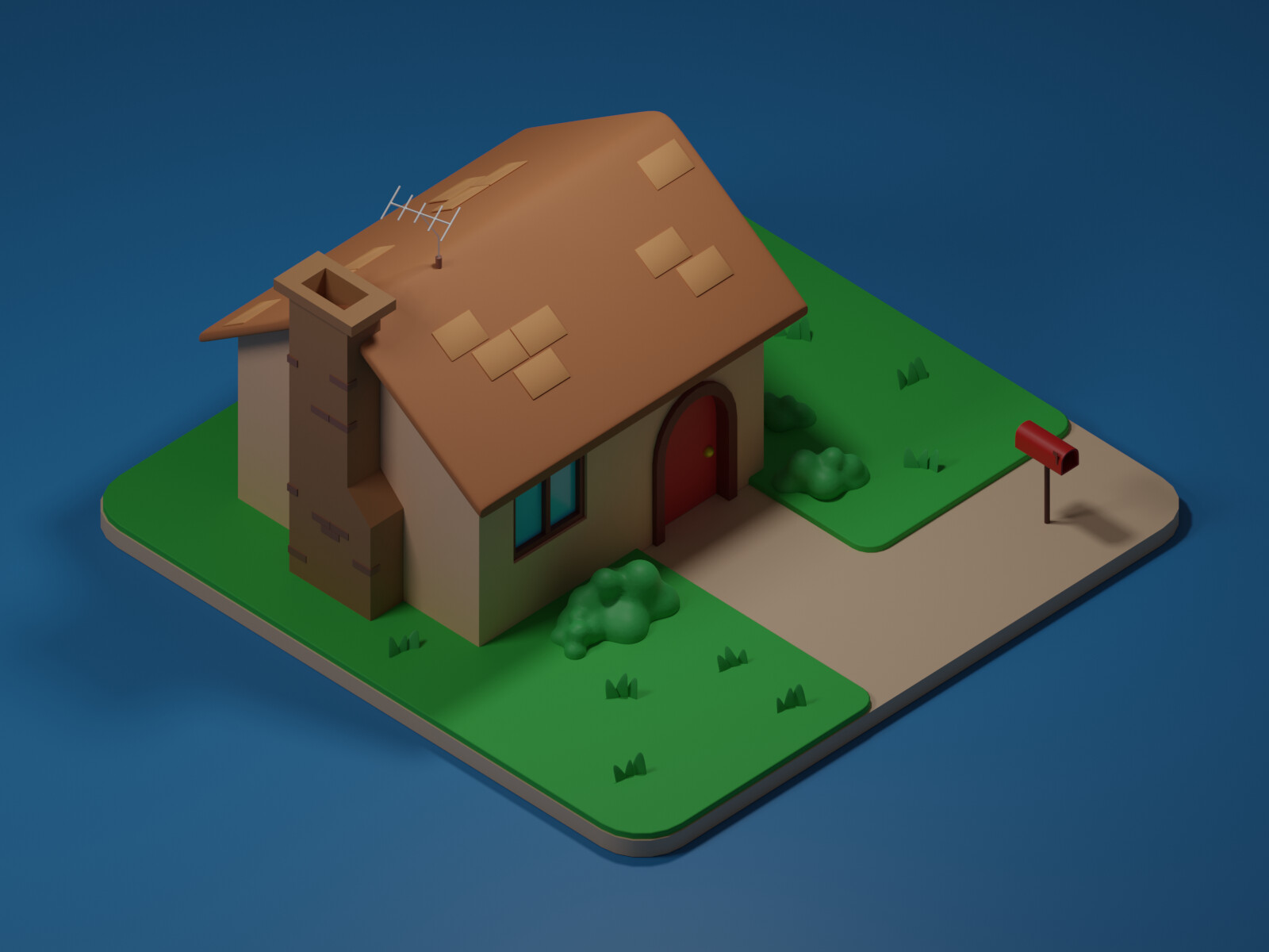 ArtStation - Isometric Low Poly House