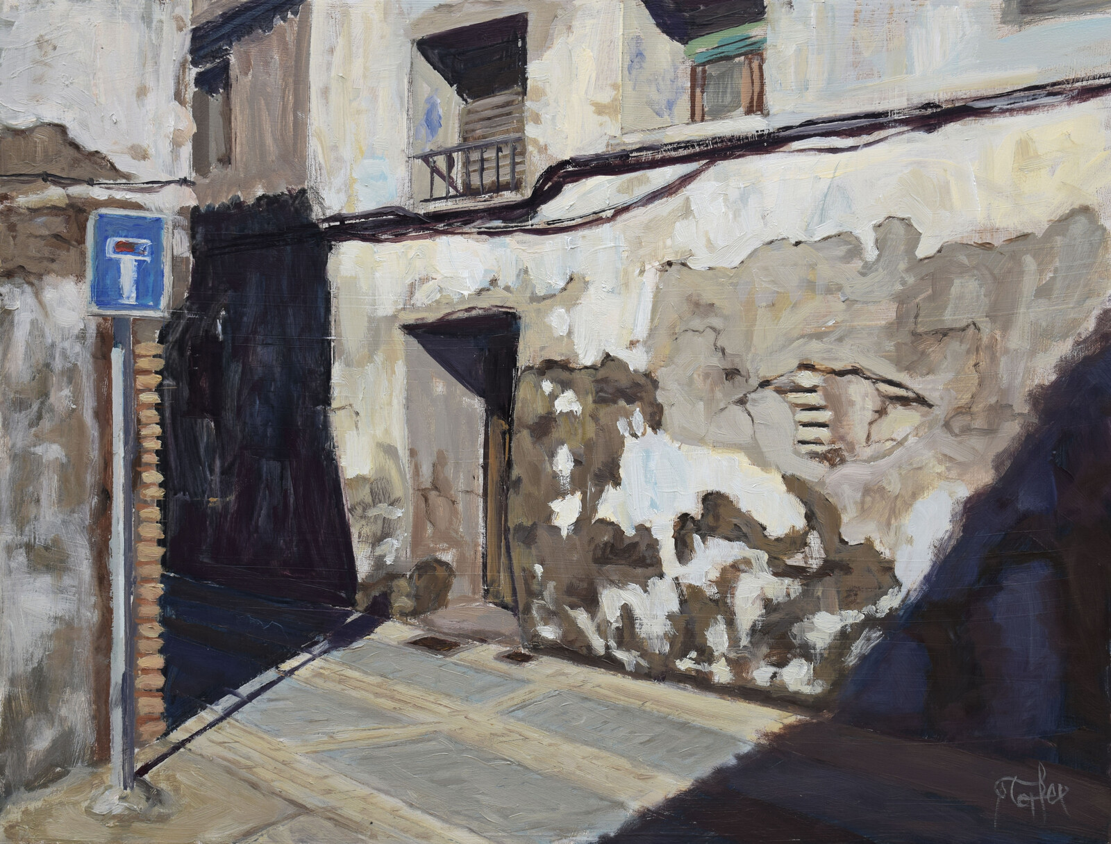 Plein air painting in village streets.