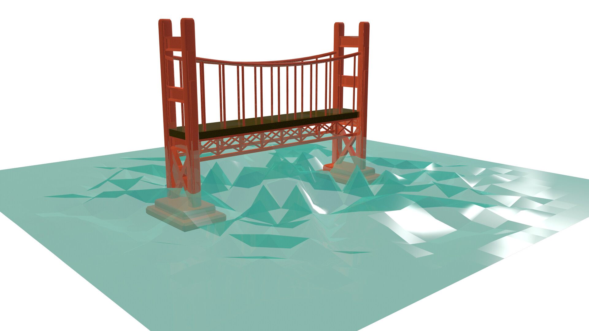 ArtStation - Low poly golden gate